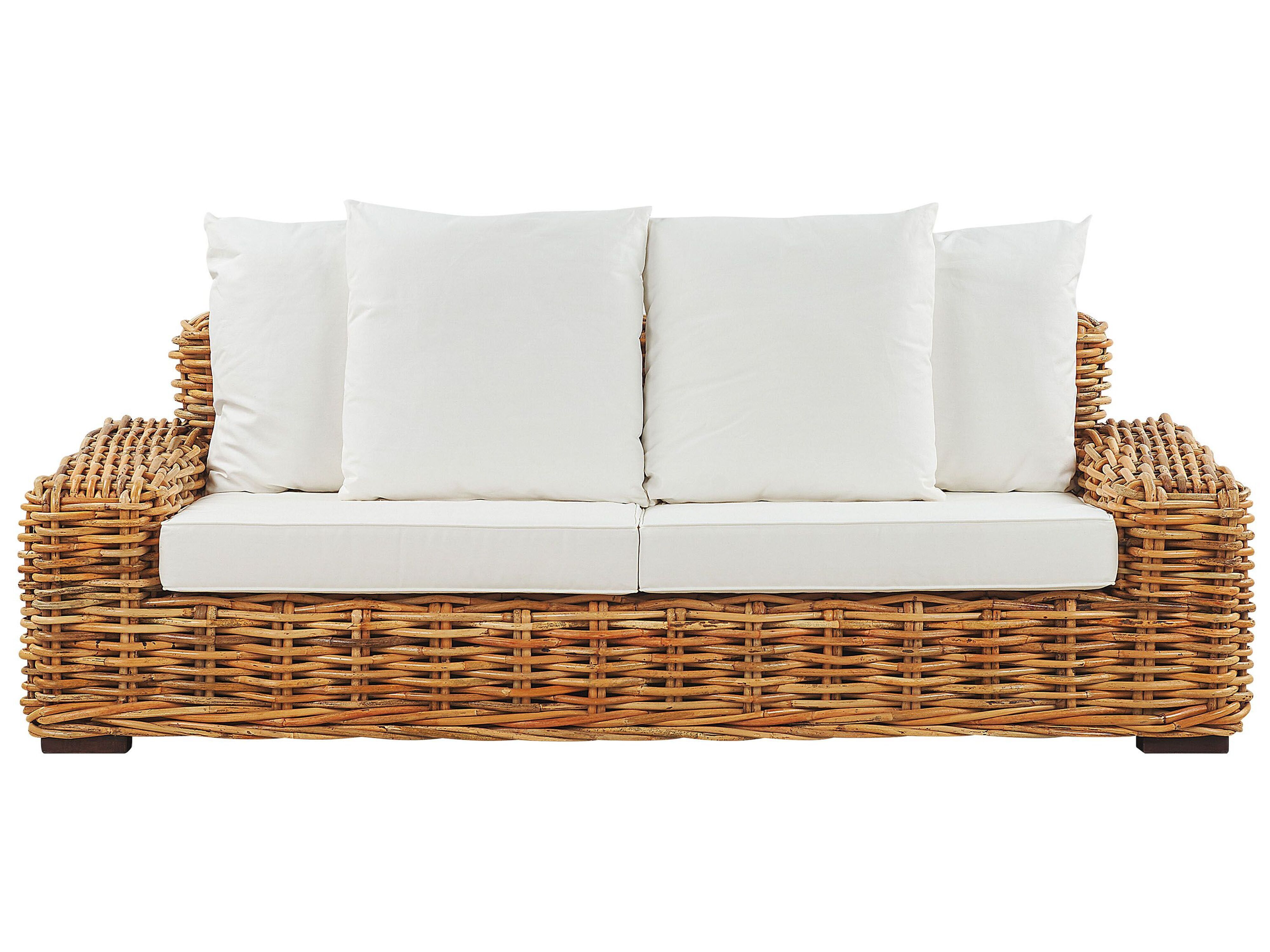 Garden Sofa 3 Seater FORLI Rattan Natural