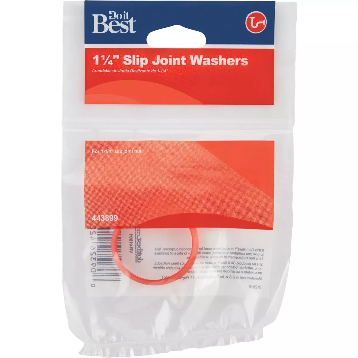Do it Best 1-1/4 In. Red Rubber Slip Joint Washer (2-Pack)