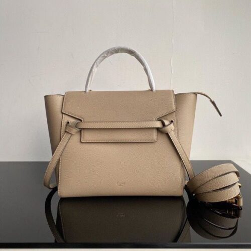 Celine Nano Luggage Bag In Drummed Dark Brown For Women 8in/20cm 
