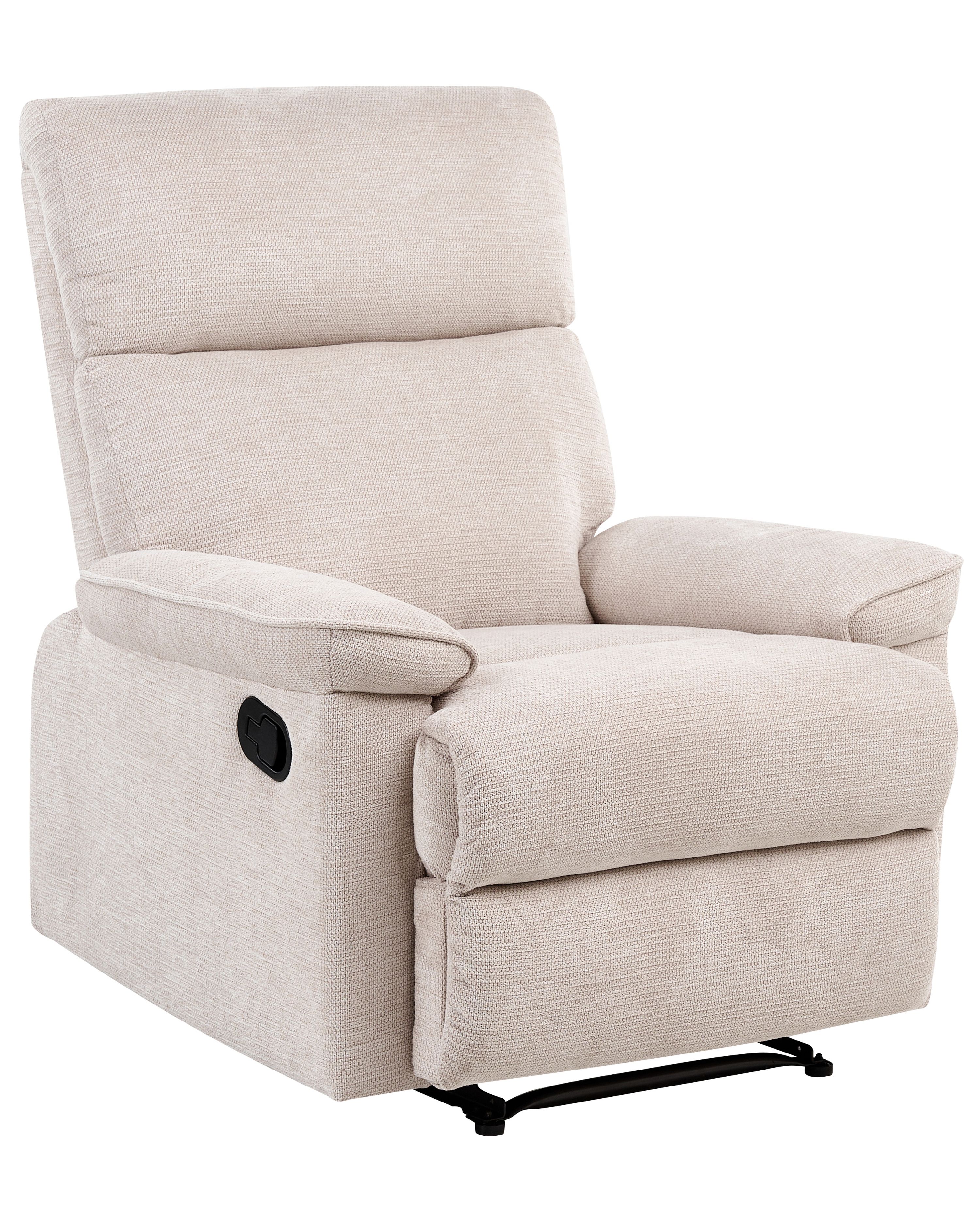 Recliner Chair EVERTON with Footrest Fabric Beige