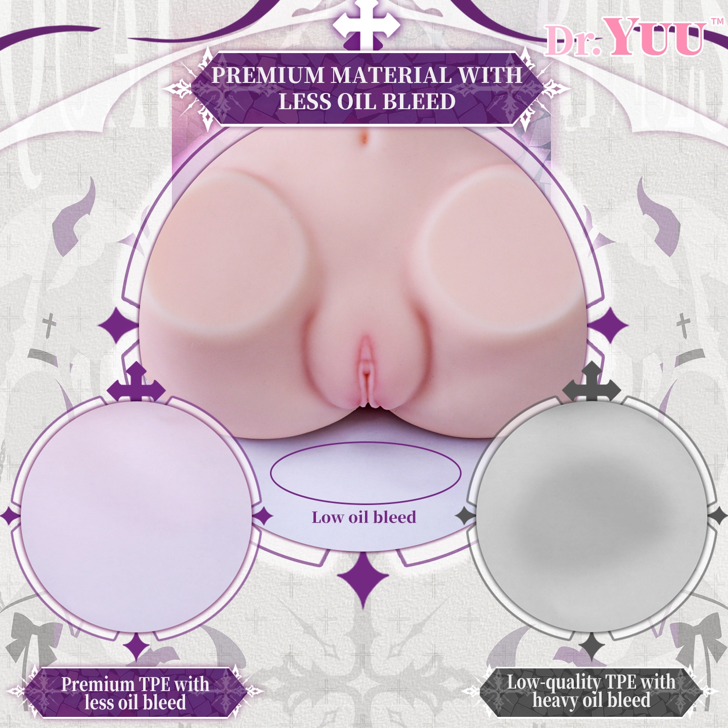 Dr.YUU succubus ass masturbator with low-oil soft TPE smooth rebound and non-sticky touch