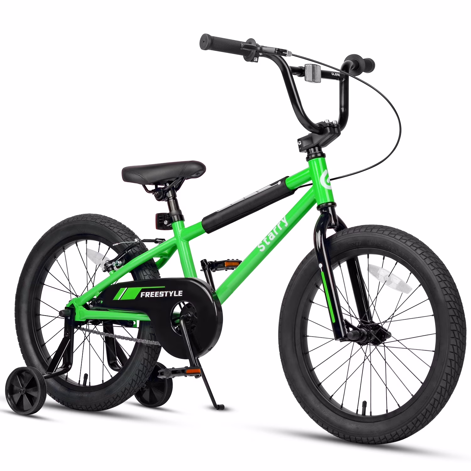 Glerc 14 Inch Little Kids Bike BMX Style Bicycle with Training Wheels Coaster Brake for 3 4 5 Years Old Boys Girls, Blue
