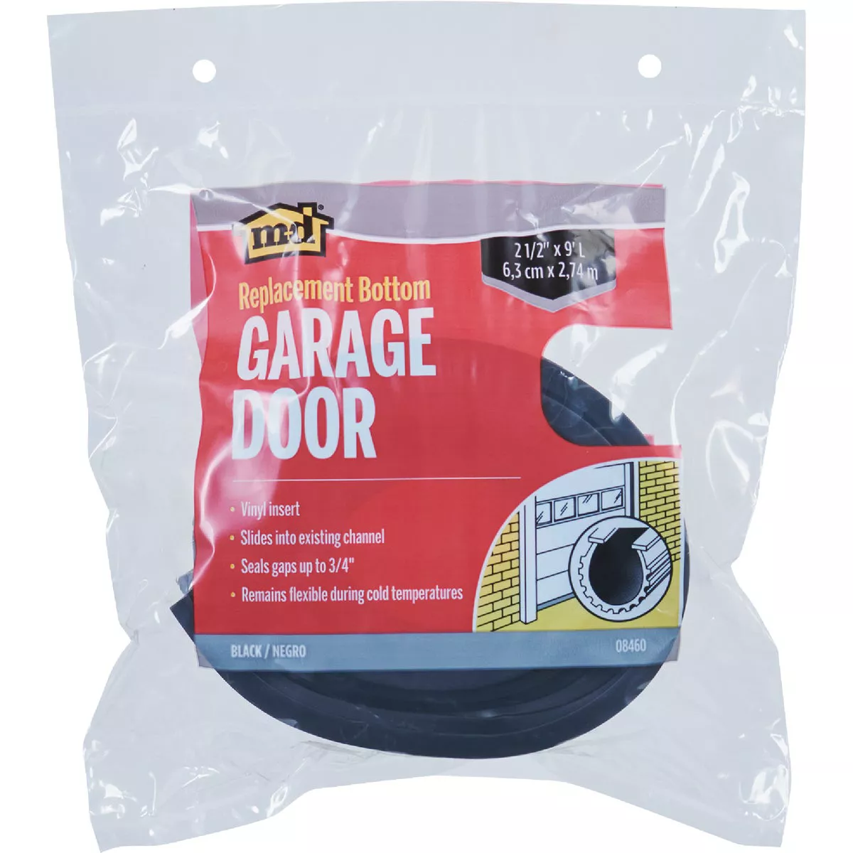 M-D Building Products 9 Ft. Black Vinyl Replacement Garage Door Bottom Seal