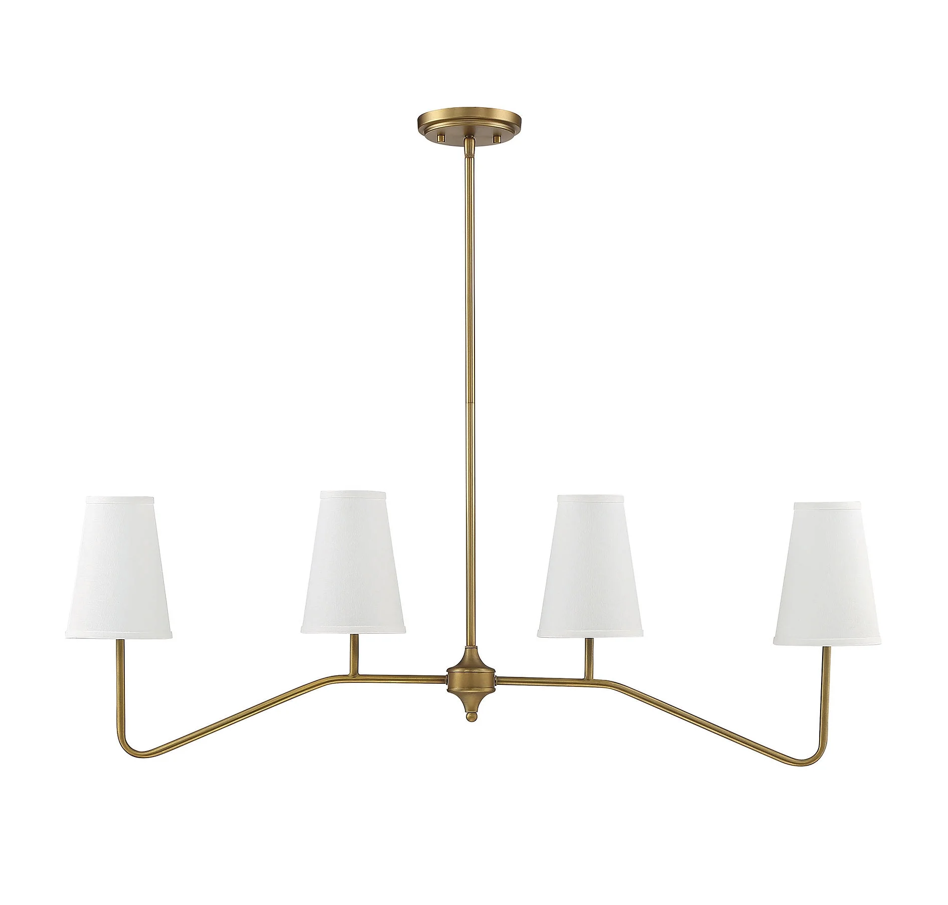 Trade Winds Madison Linear Chandelier in Natural Brass