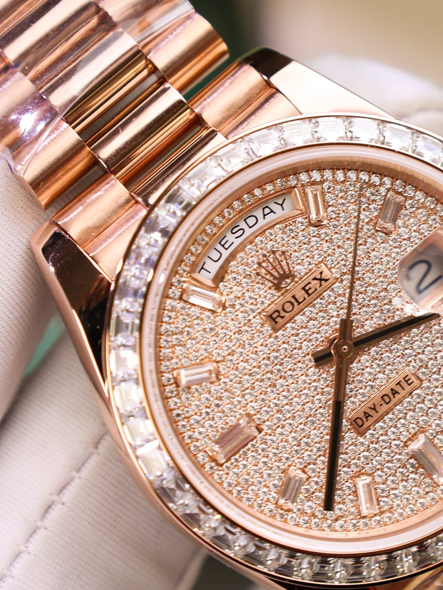 Rolex Best Copies Watches Day-Date Custom Diamonds Moissanite + Gold Wrapped GMF 40mm - Top club