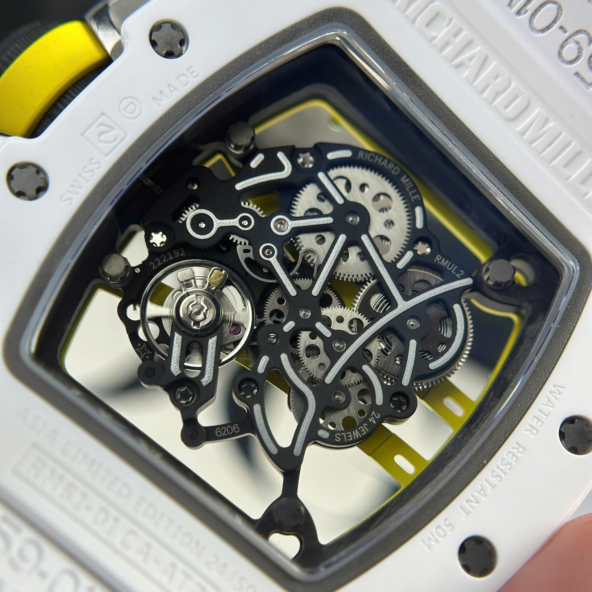 Richard Mille Best Copies Watch RM61-01 Manual Winding Yohan Blake Ceramic White ZF 42.7 50.23mm - Top club