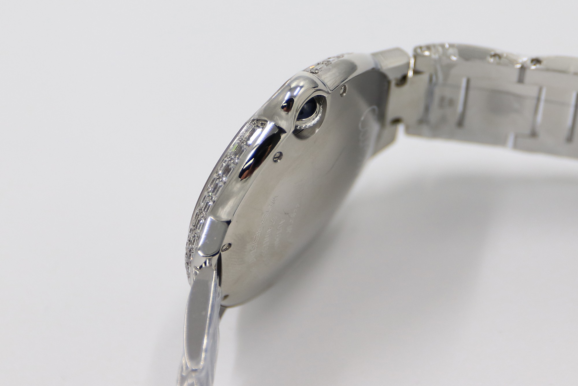 Cartier Blue Balloon Square Diamonds Full Sky Watch-White-Steel Strap-42mm(1:1 replica) - Top club