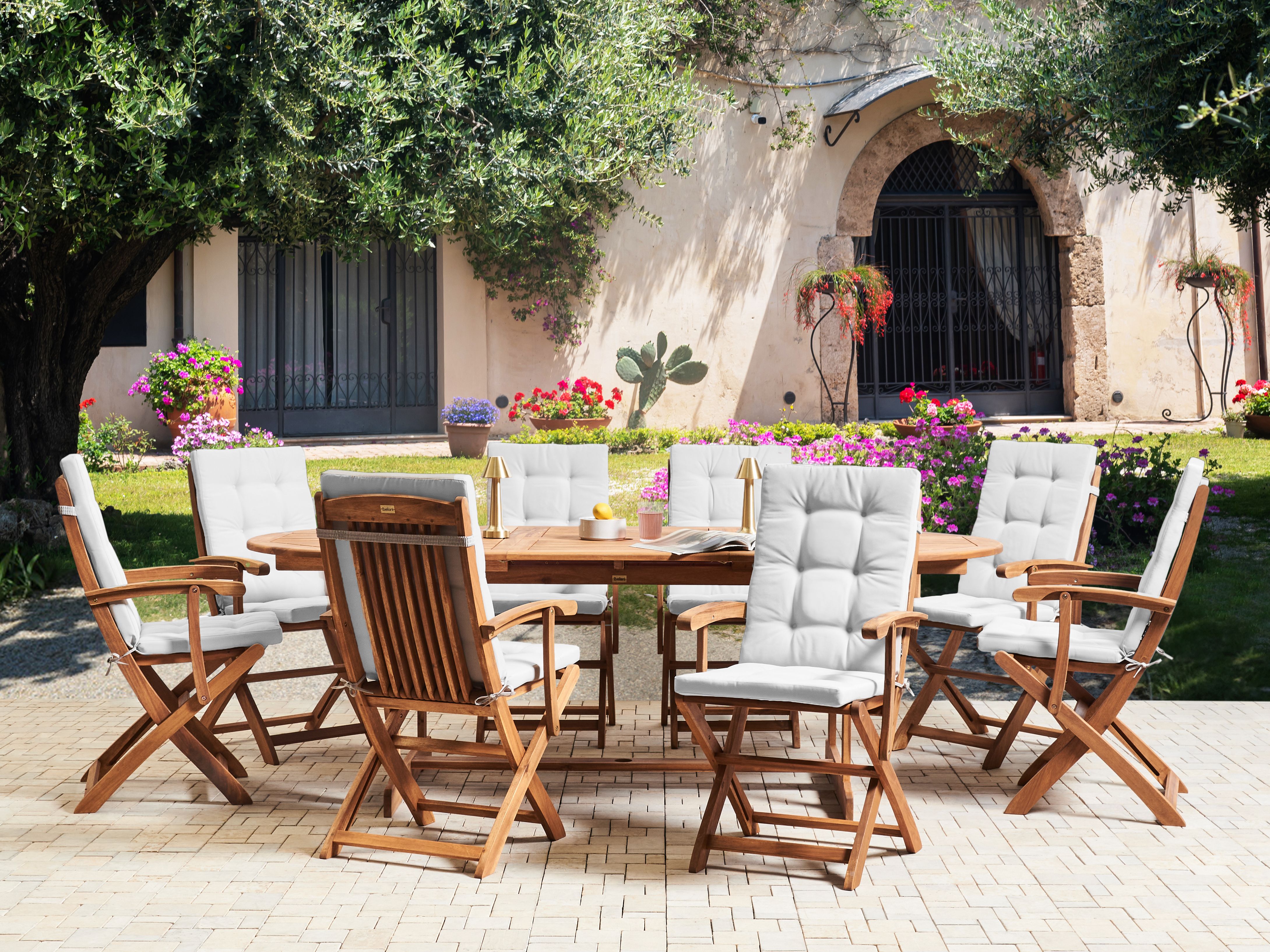 Set of 8 Back/Seat Cushions MAUI PREMIUM Off-White