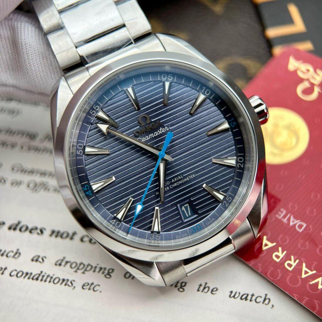 Omega Replica Watches Seamaster Aqua Terra Blue Dial VS Factory 41mm - Elite Watch Atelier