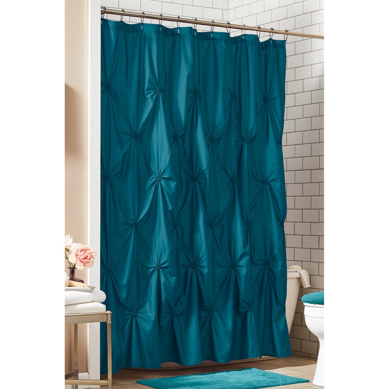 Serene Ruched Shower Curtain - MIDNIGHT VELVET CATALOG