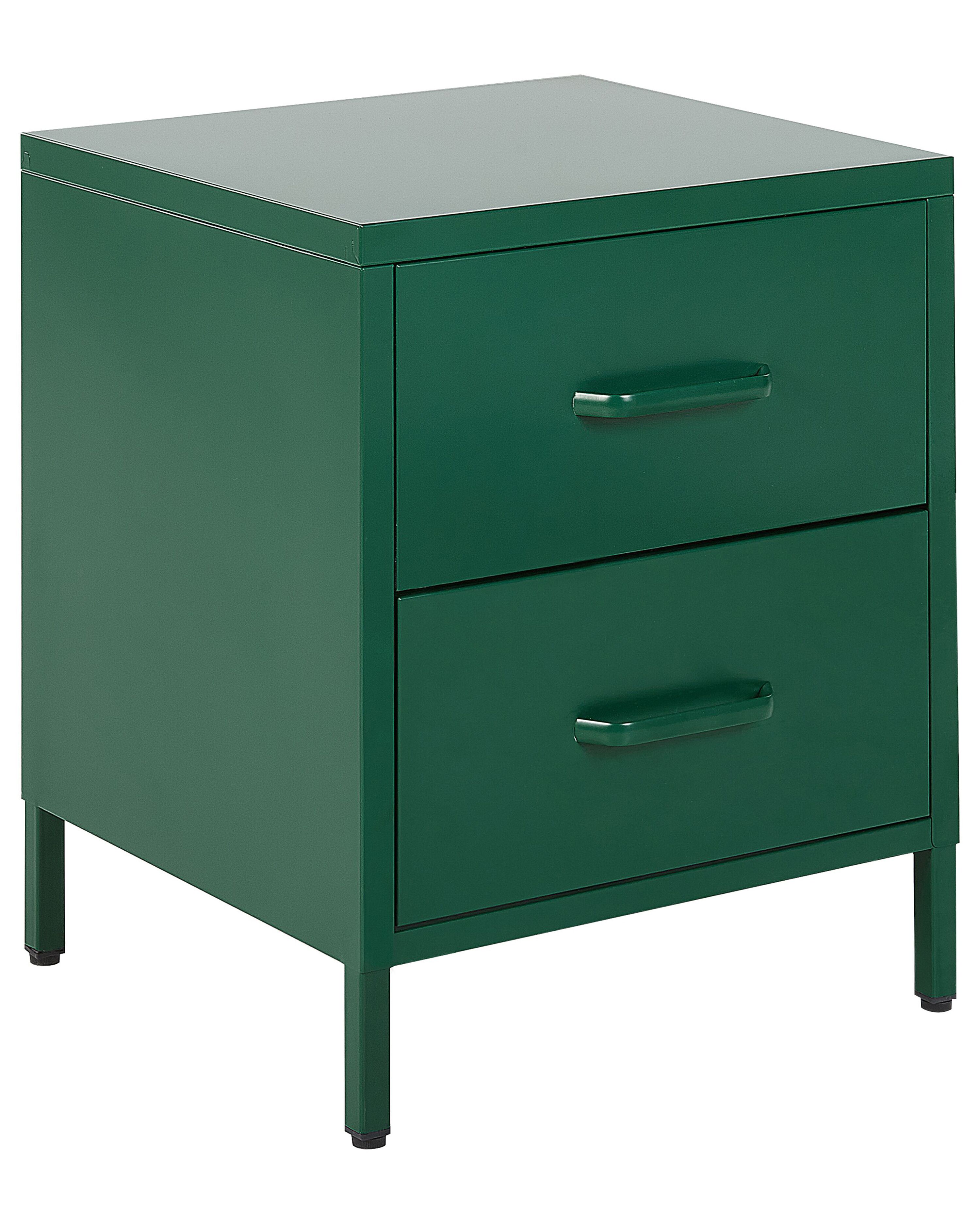 2 Drawer Bedside Table MALAVI Metal Green