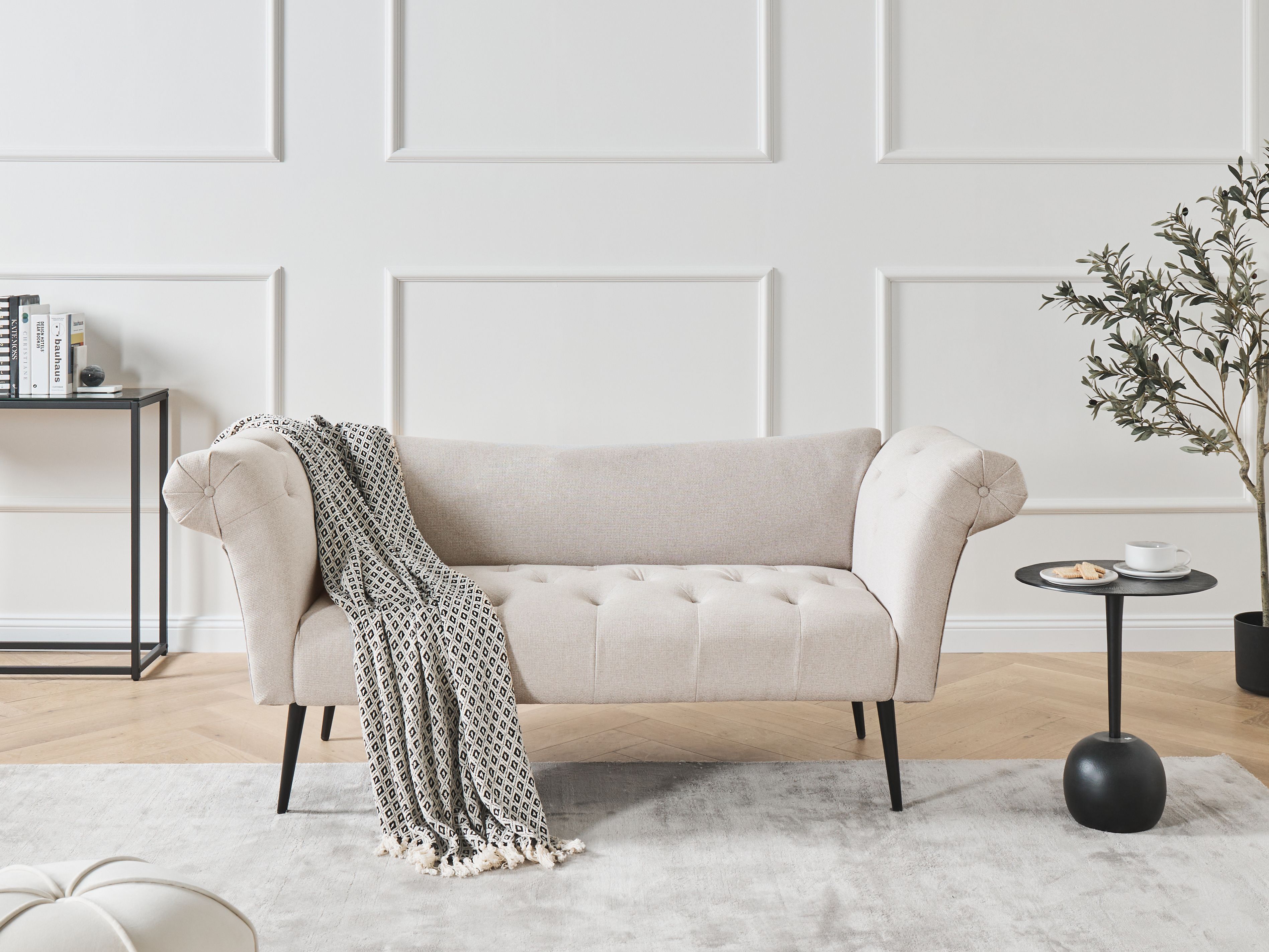 Chaise Longue NANTILLY Fabric Light Beige