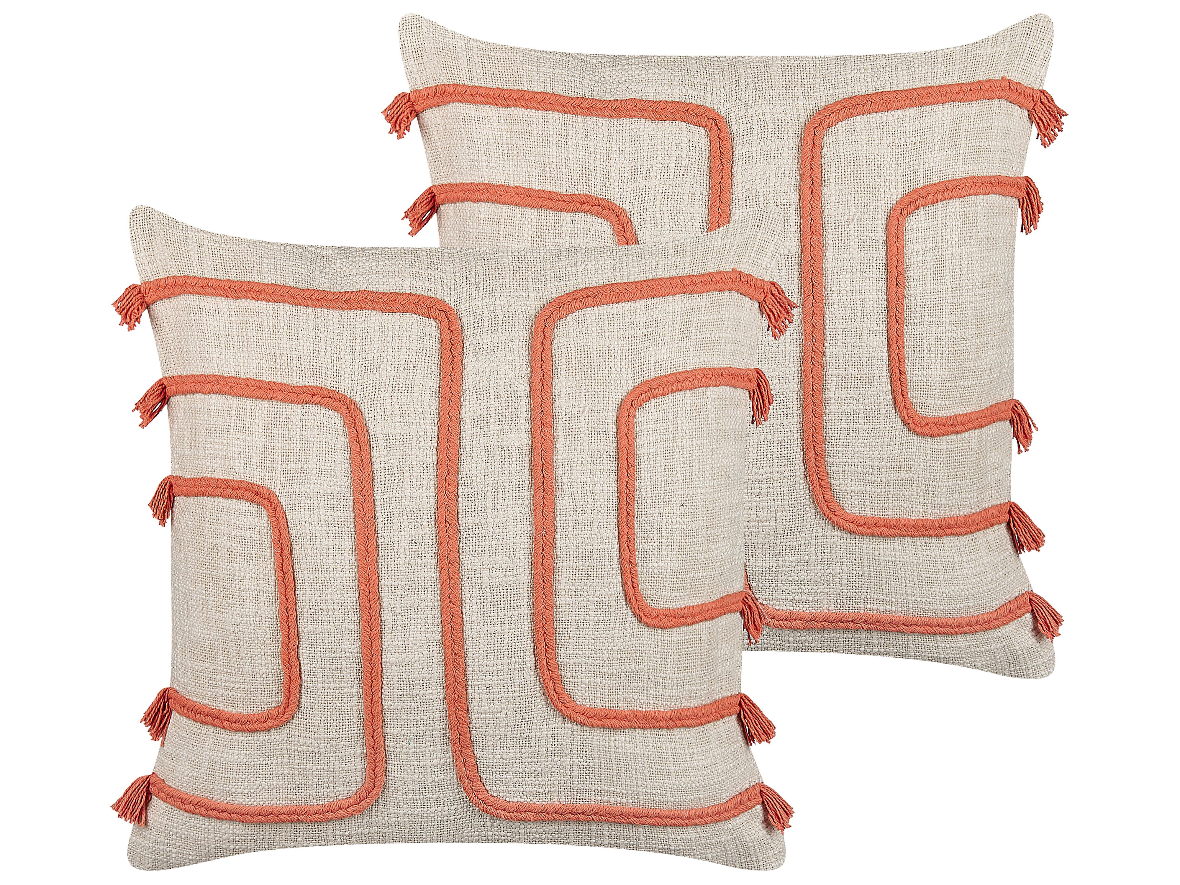 Throw Cushion PLEIONE Cotton 45 x 45 cm Coral Abstract Pattern
