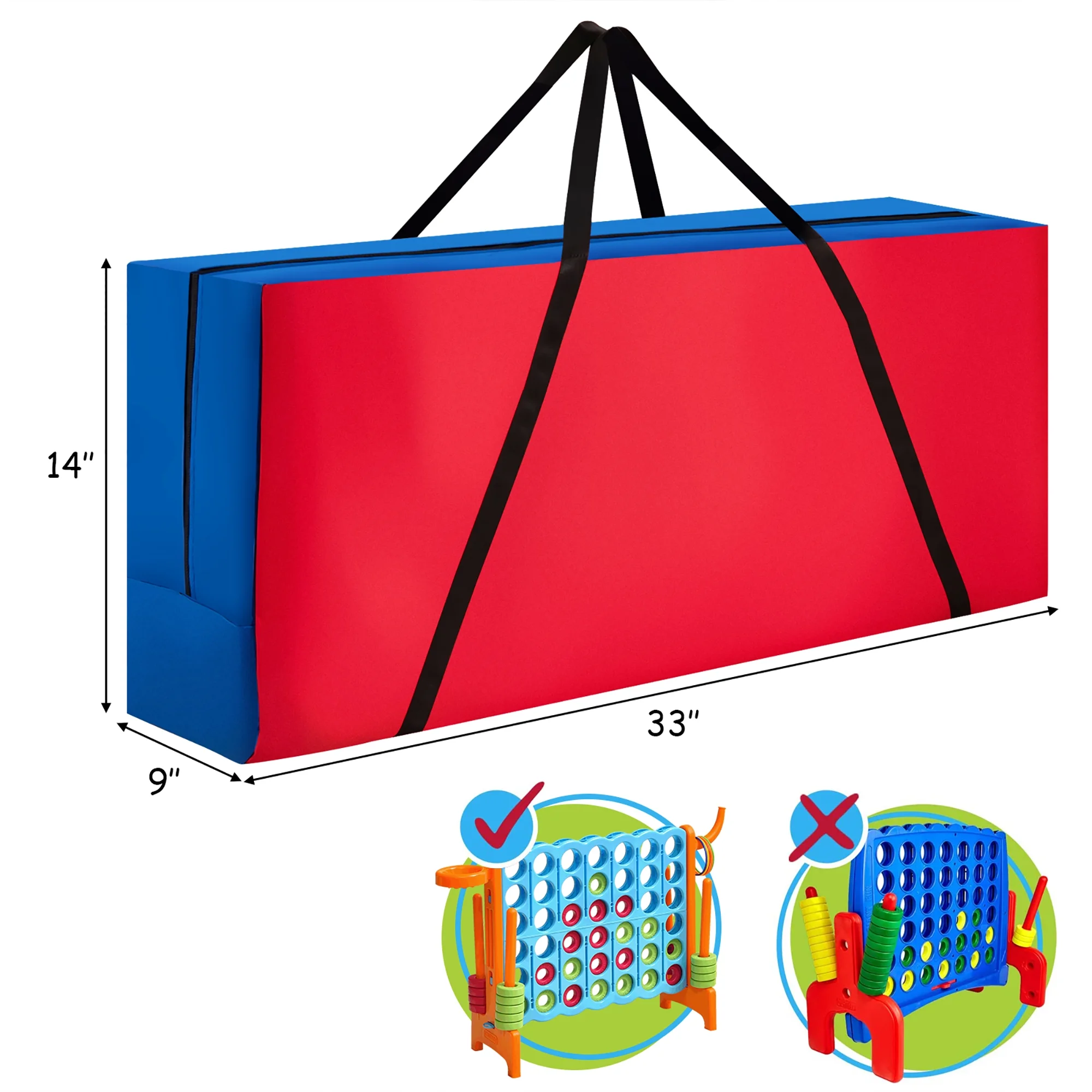 Costway Giant 4 in A Row Jumbo 4-to-Score Game Set W/Storage Carrying Bag for Kids Adult - Image 35