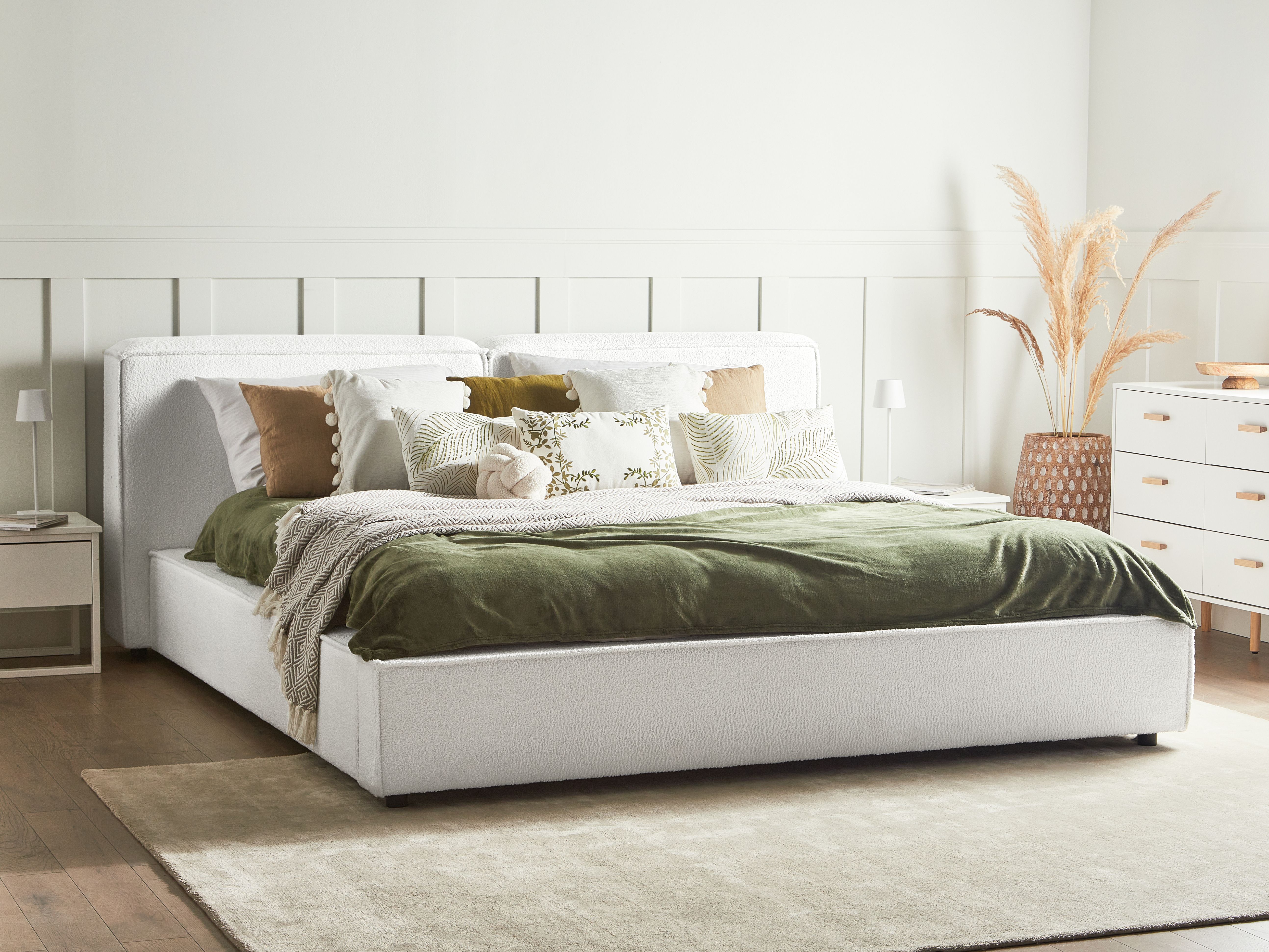 Waterbed Boucle LINARDS 180 x 200 cm (EU Super King) White
