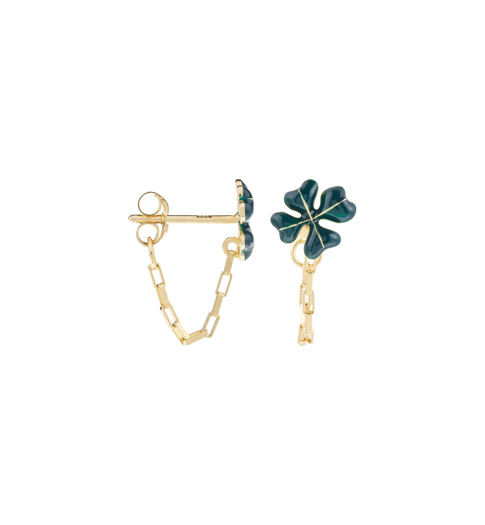 Single Lucky Shamrock Chain Stud