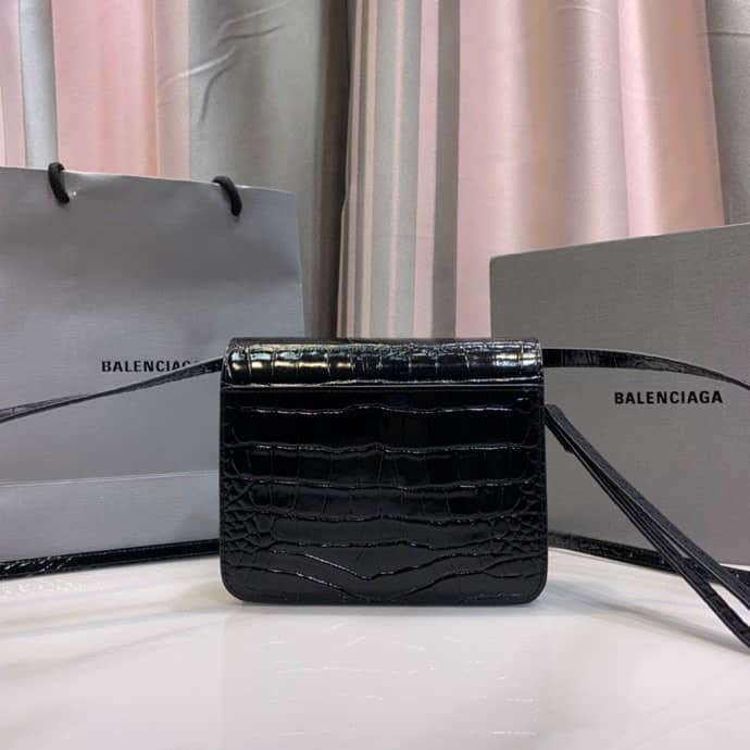 Balenciaga Crocodile Embossed Box Replica Shoulder Bag - Replicaclubs