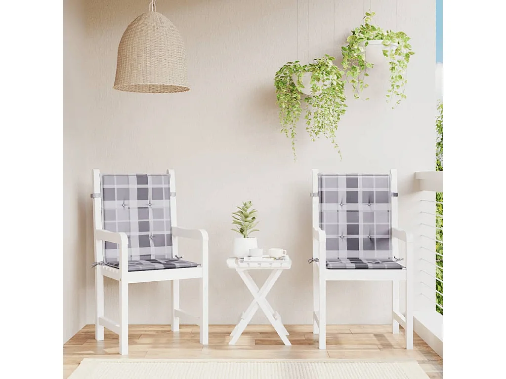 Coussins de chaise de jardin à dossier bas lot de 2