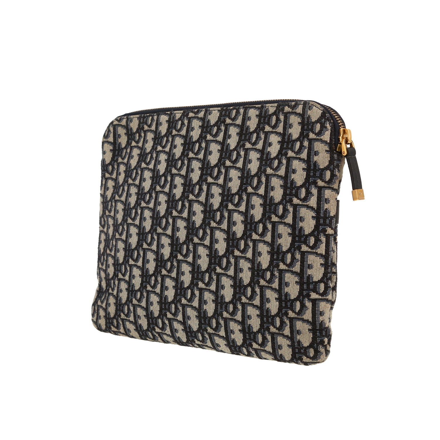 Dior pouch in blue monogram canvas Oblique and blue leather1:1High-quality replica
