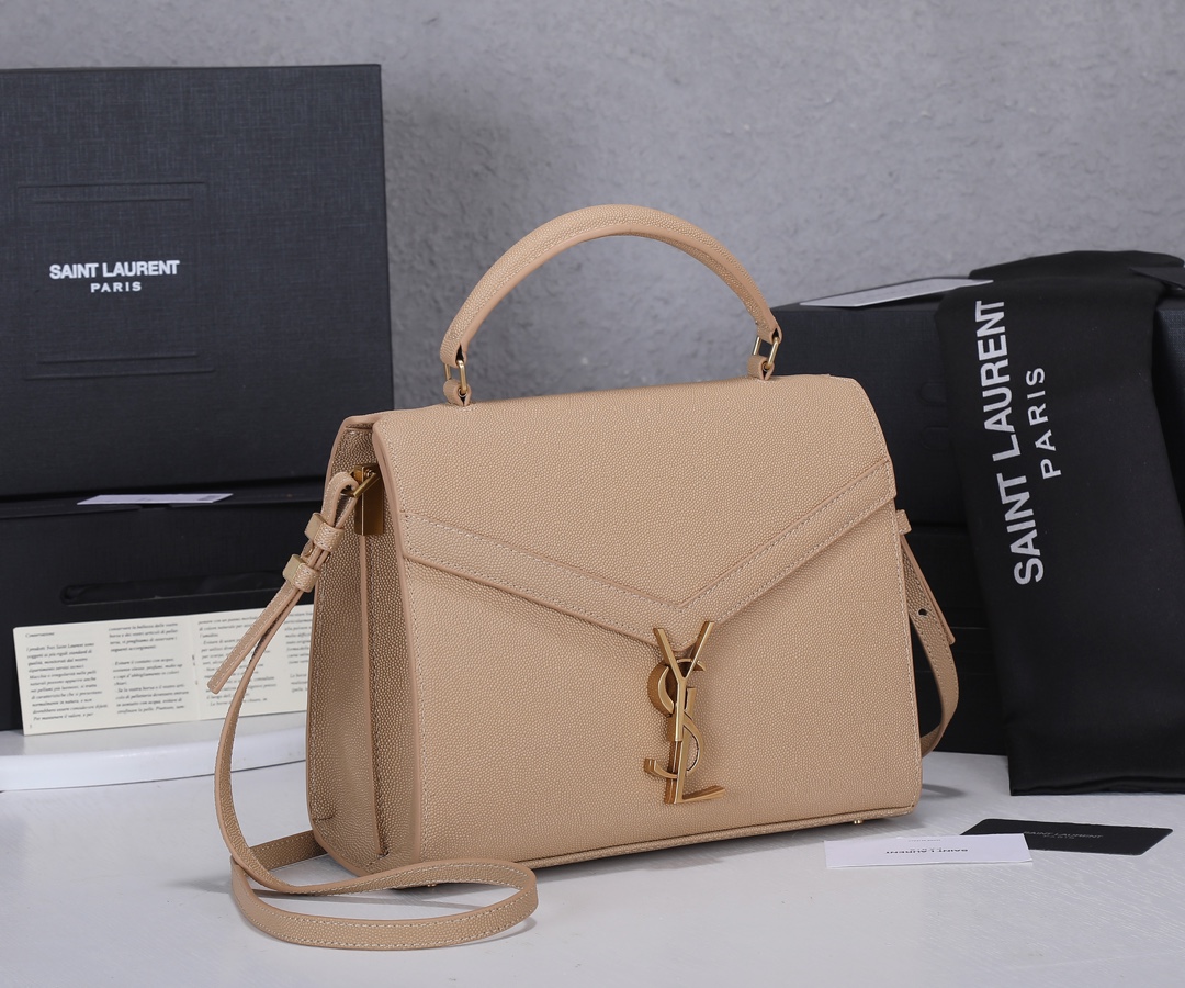 Replica Ysl Cassandra Medium Top Handle Bag- Black/Beige1:1High-quality replica