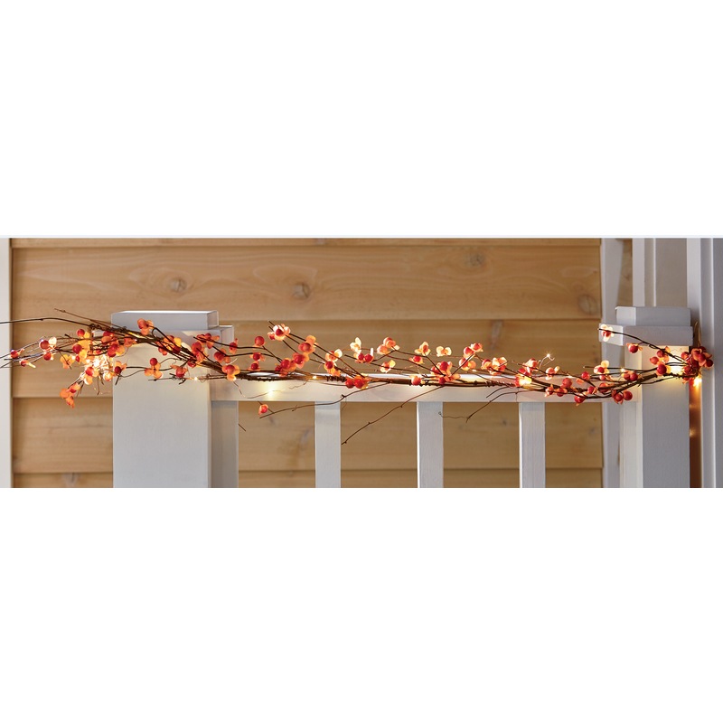 Bittersweet Indoor/Outdoor Lighted Garland - MIDNIGHT VELVET CATALOG