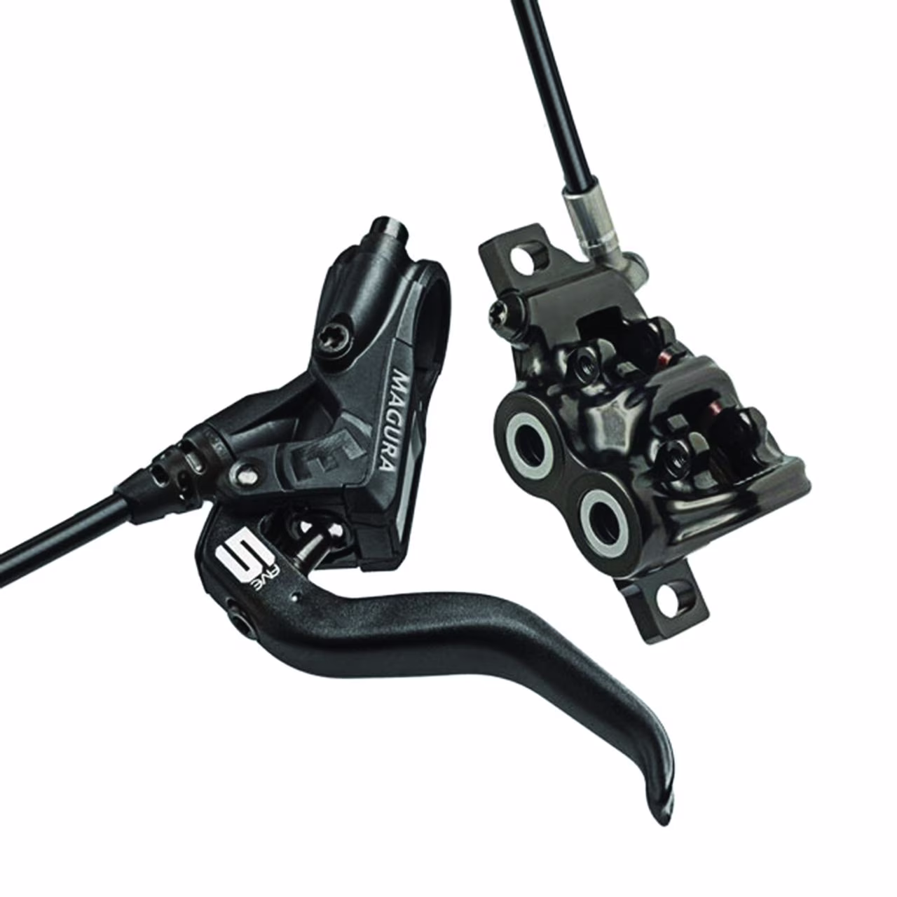Magura MT5 Disc Brake and Lever - Front or Rear, Hydraulic, Post Mount, Black
