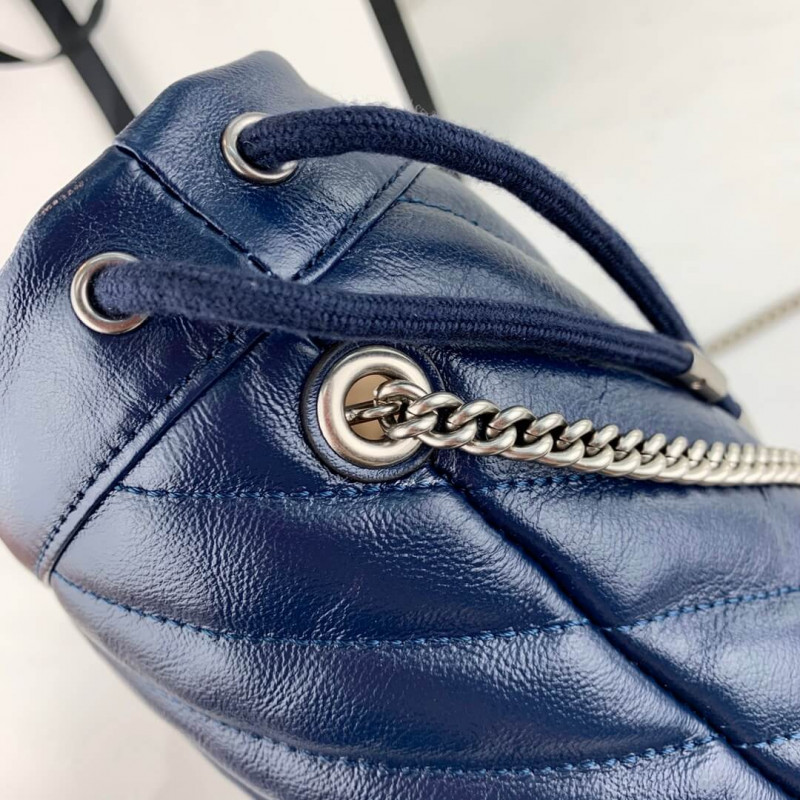 Replica Gucci Gg Marmont Mini Bucket Bag 573817 Blue1:1High-quality replica