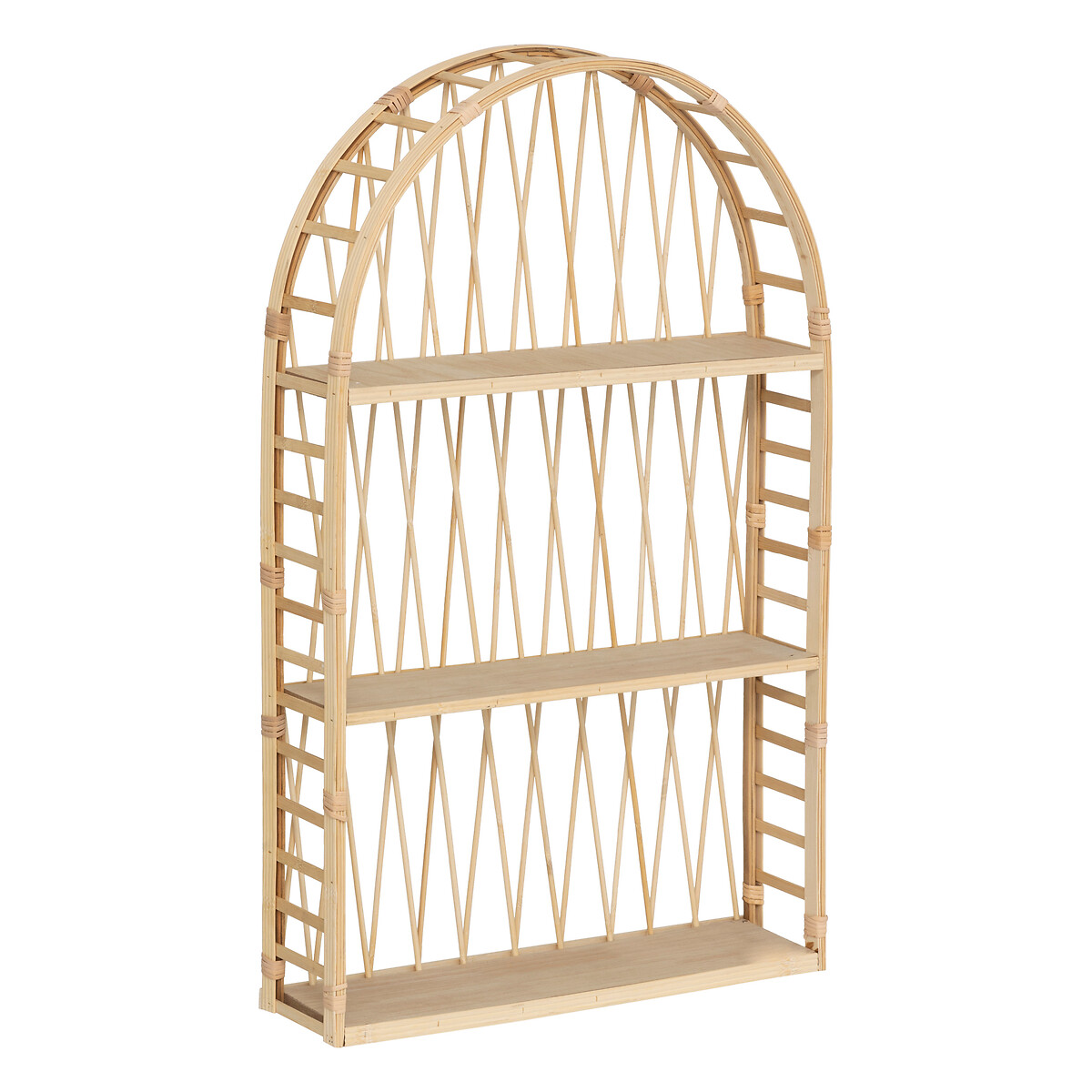 Wall shelf "Anahi" Bamboo, Beige, 74x45 cm