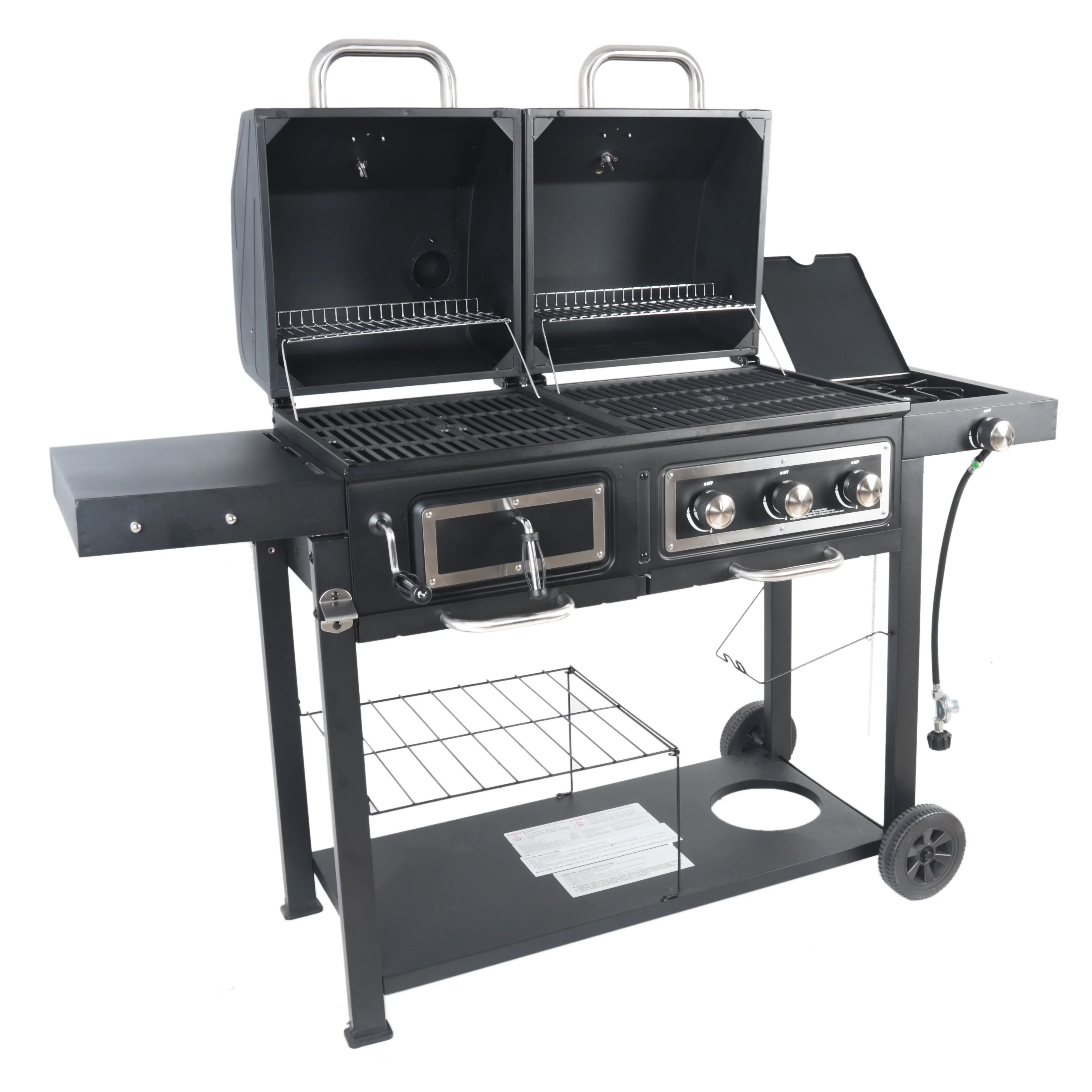 Dual Fuel Gas And Charcoal Combo Grill, Black With Stainless - GBC1793W - Image 10 Dual Fuel Gas And Charcoal Combo Grill, Black With Stainless - GBC1793W - Image 10