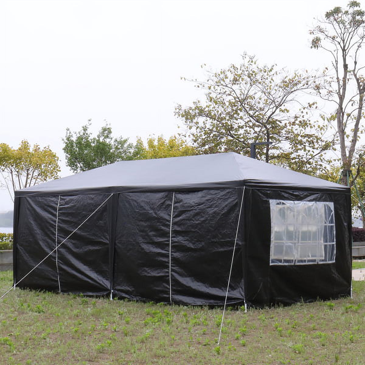 Fithood 10'x20' Outdoor Party Tent with 6 Removable Sidewalls, Waterproof Canopy Patio Wedding Gazebo, Black