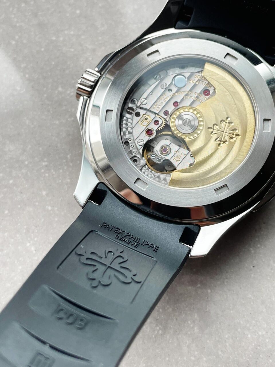 Replica PATEK PHILIPPE Aquanaut 5164A SS GRF BEST EDITION BLACK DIAL ON BLACK RUBBER STRAP A324 V2 - Top club