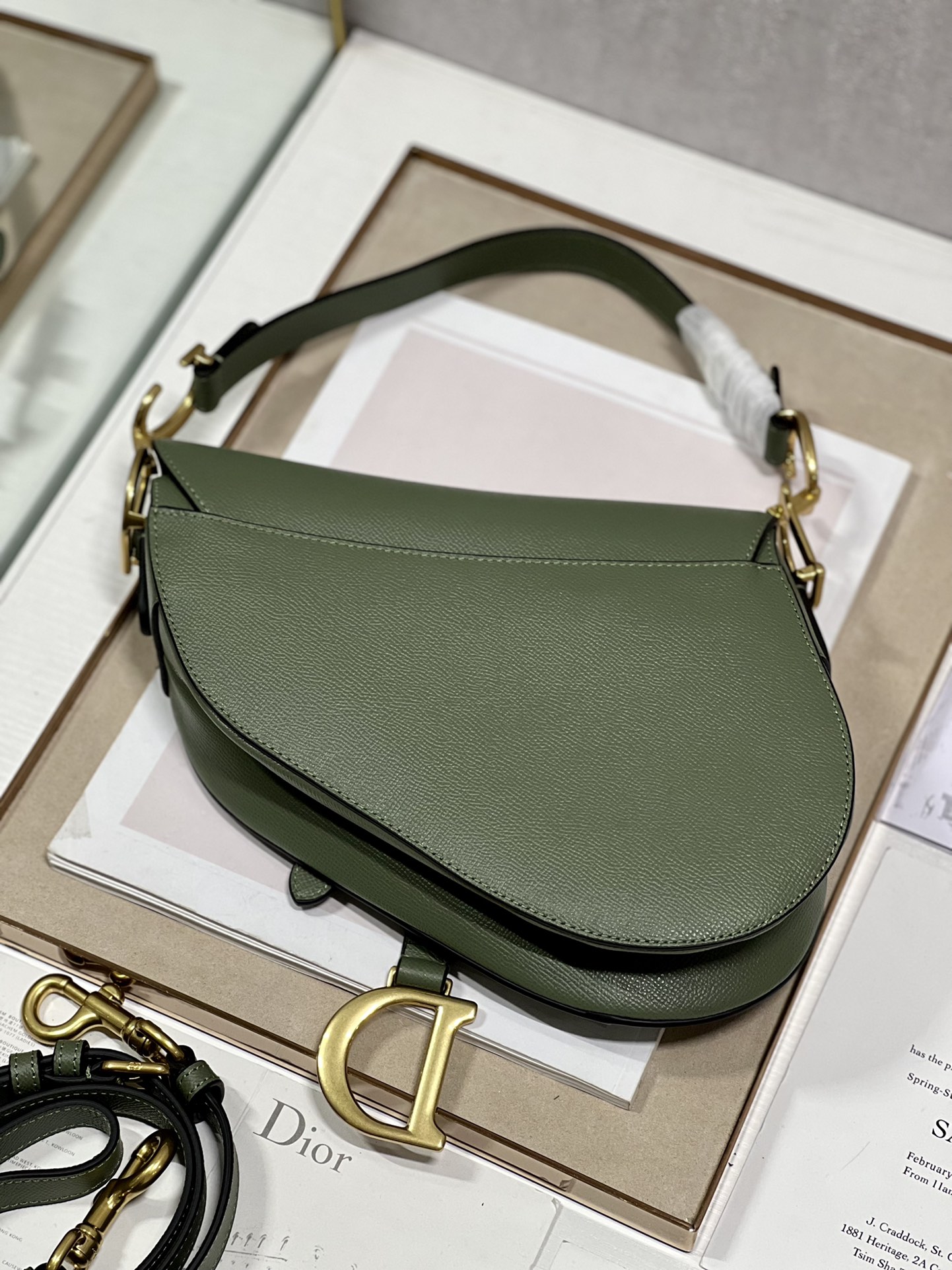Saddle Bag With Strap Black/White/Green/Light Blue/Brown For Women 10in/25.5cm M0455CBAA_M9001:1High-quality replica