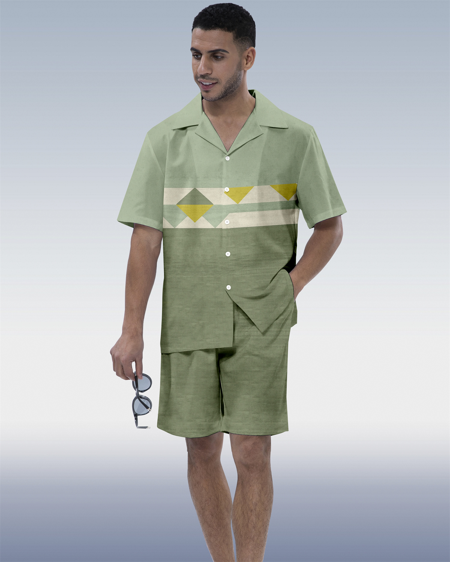 Suitmens Men's Hawaiian Vacation Short Sleeve Set 093