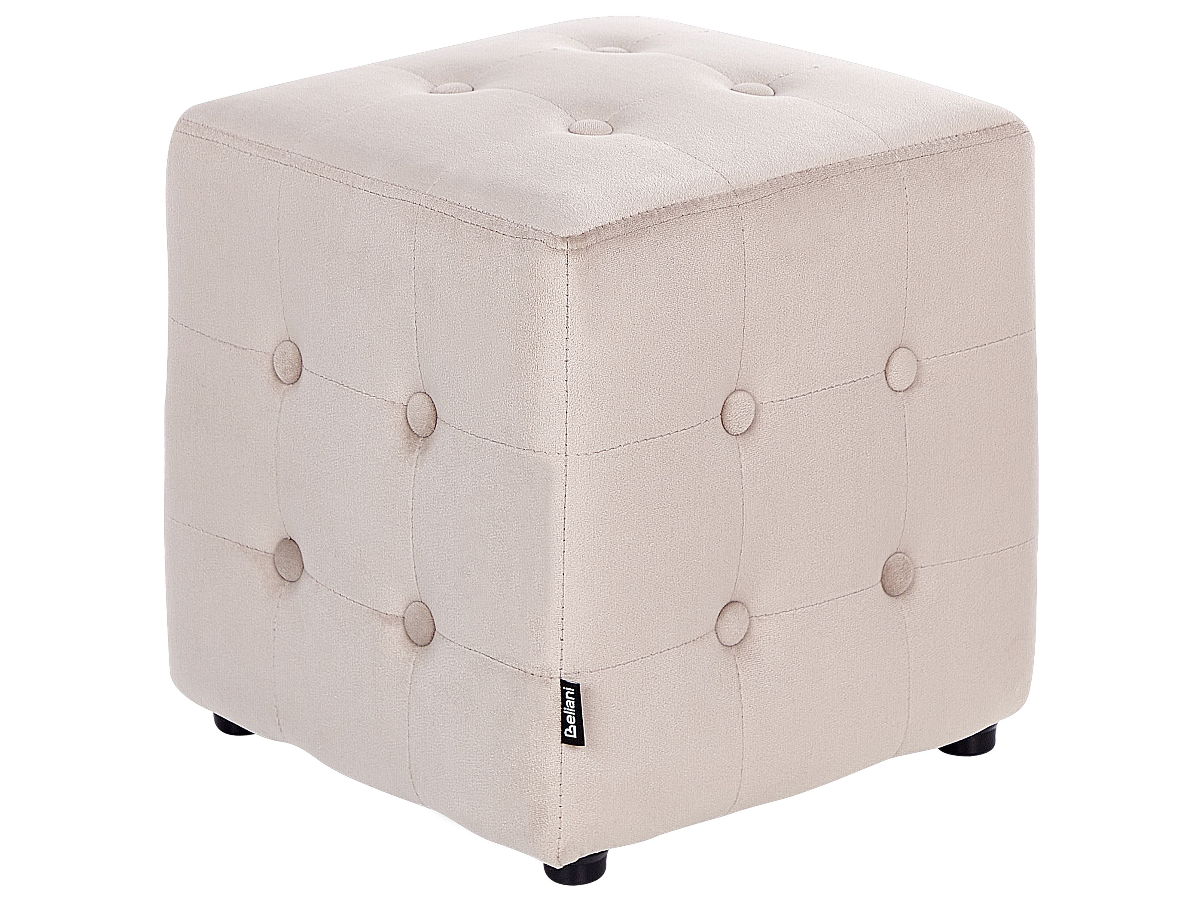 Pouffe WISCONSIN Velvet Light Beige