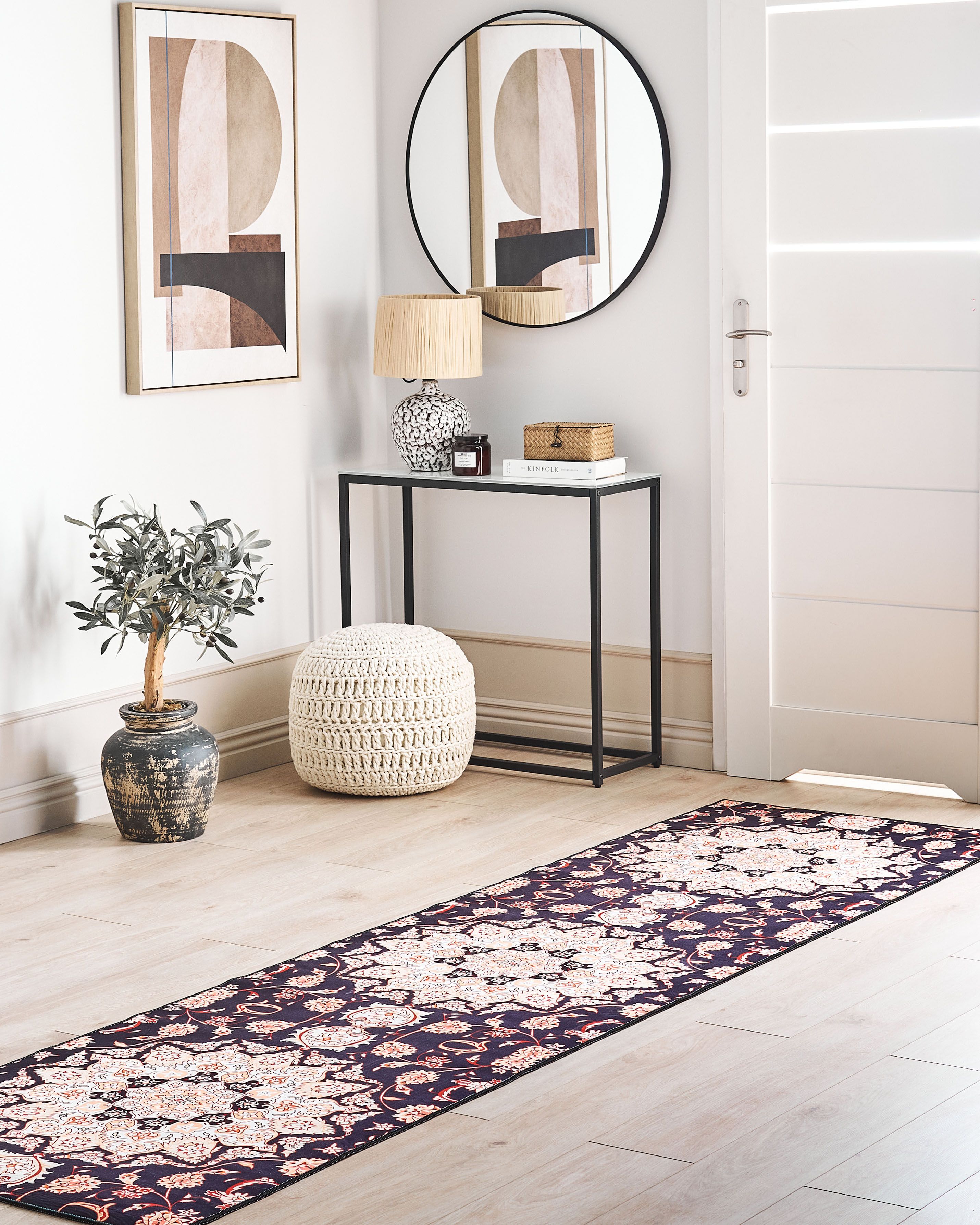 Rug ARITAS Black 80 x 300 cm