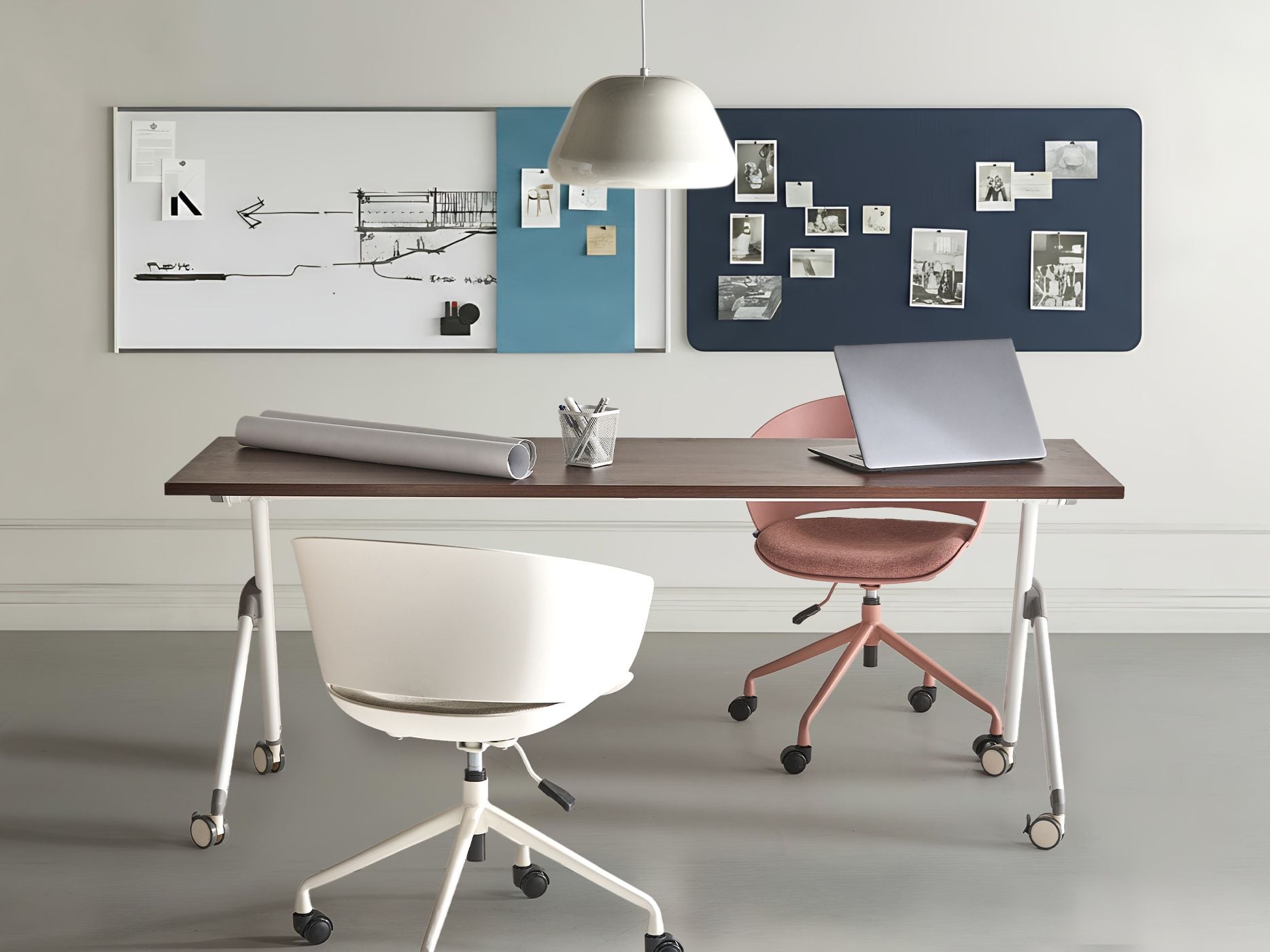 Foldable Office Desk BENDI Dark Brown 180 cm 60 cm