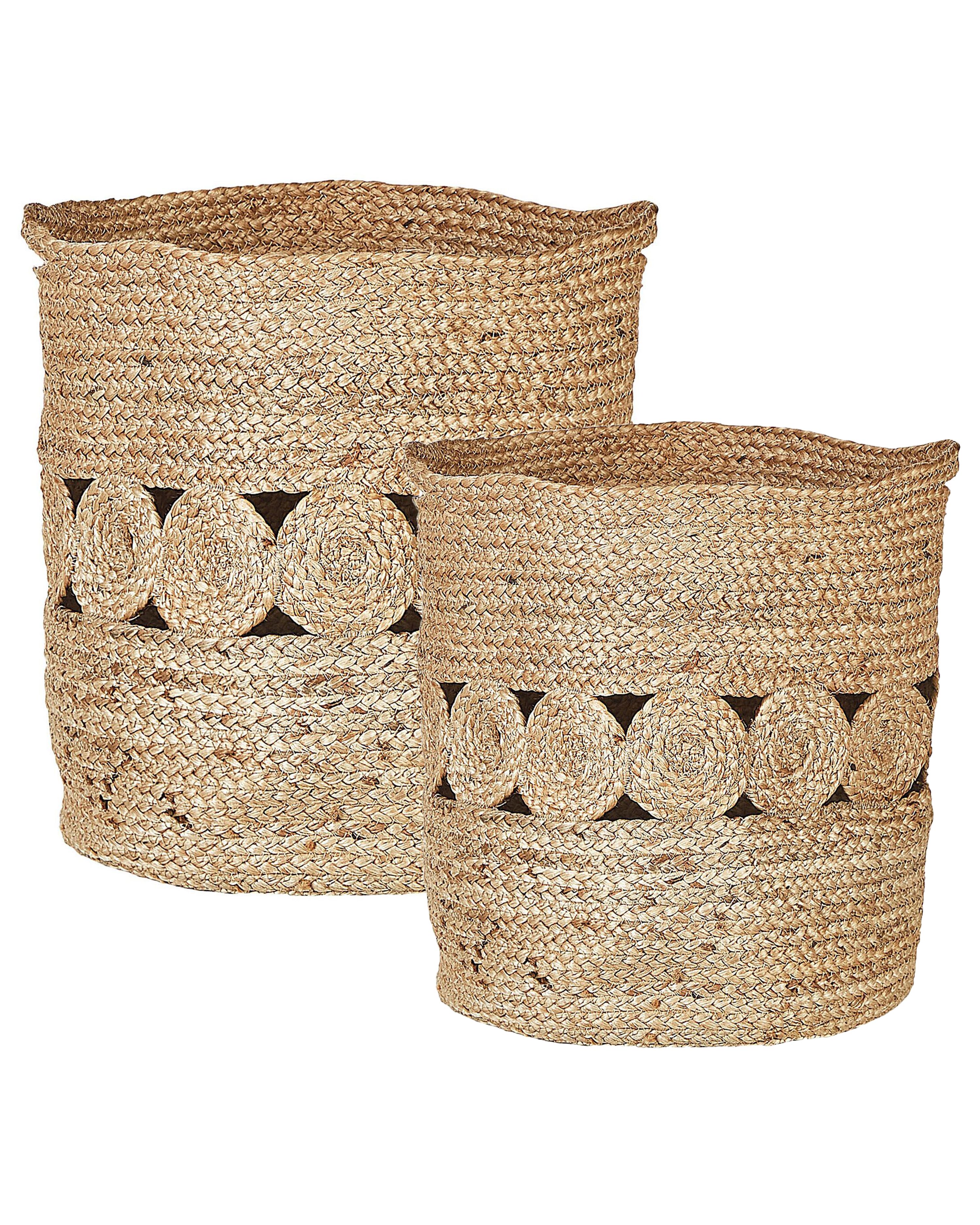 Set of 2 Baskets ALANG Jute Natural