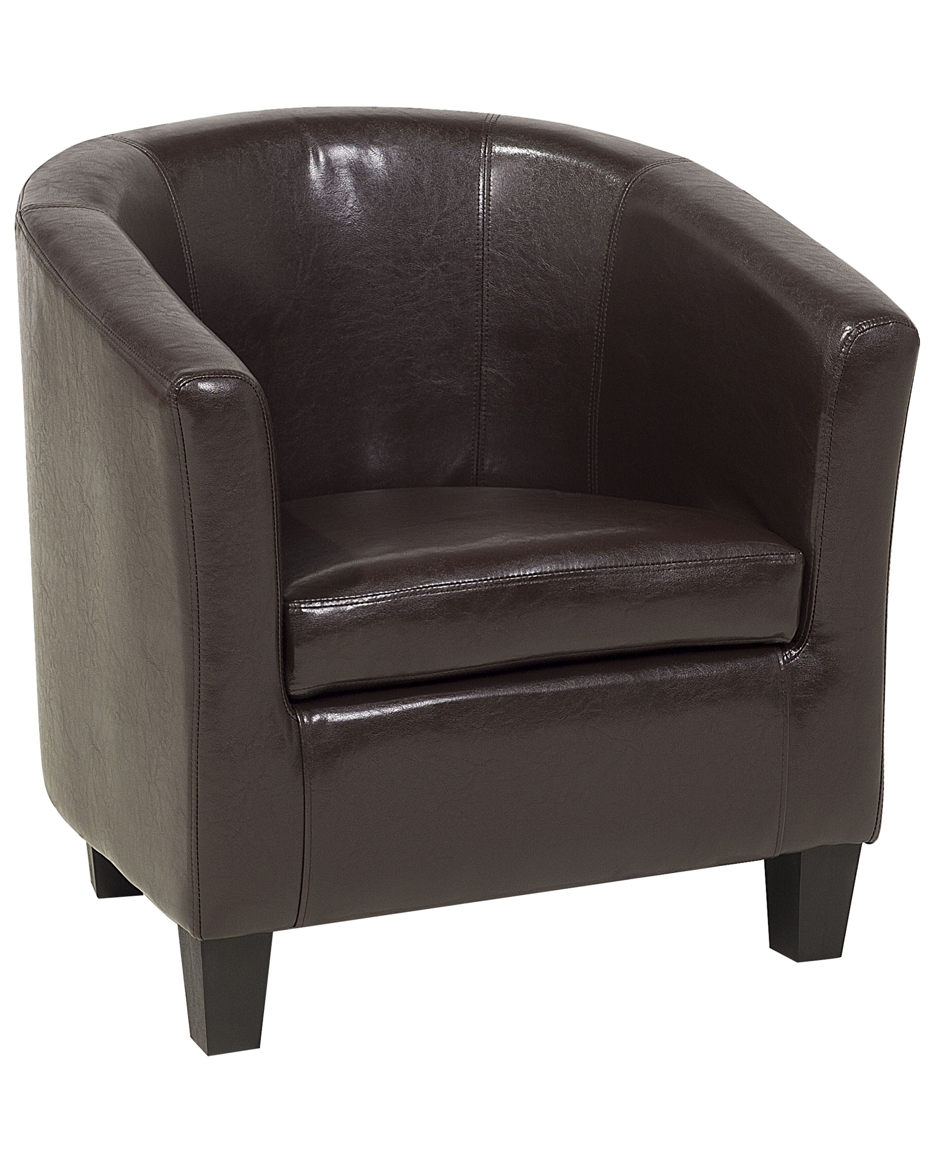 Armchair BORWICK Faux Leather Dark Brown
