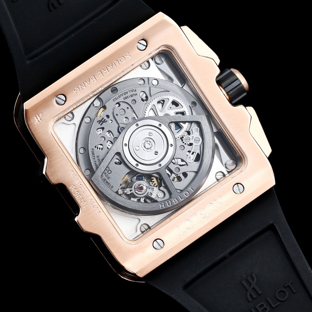 Hublot Big Bang, Square Bang Unico 42mm Textured Rubber Strap(1:1 replica) - Top club