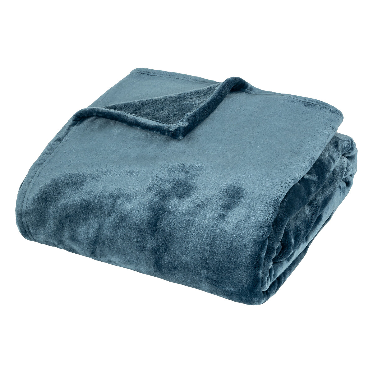 Flannel throw "Cuddly" Aegean blue, 180x230 cm