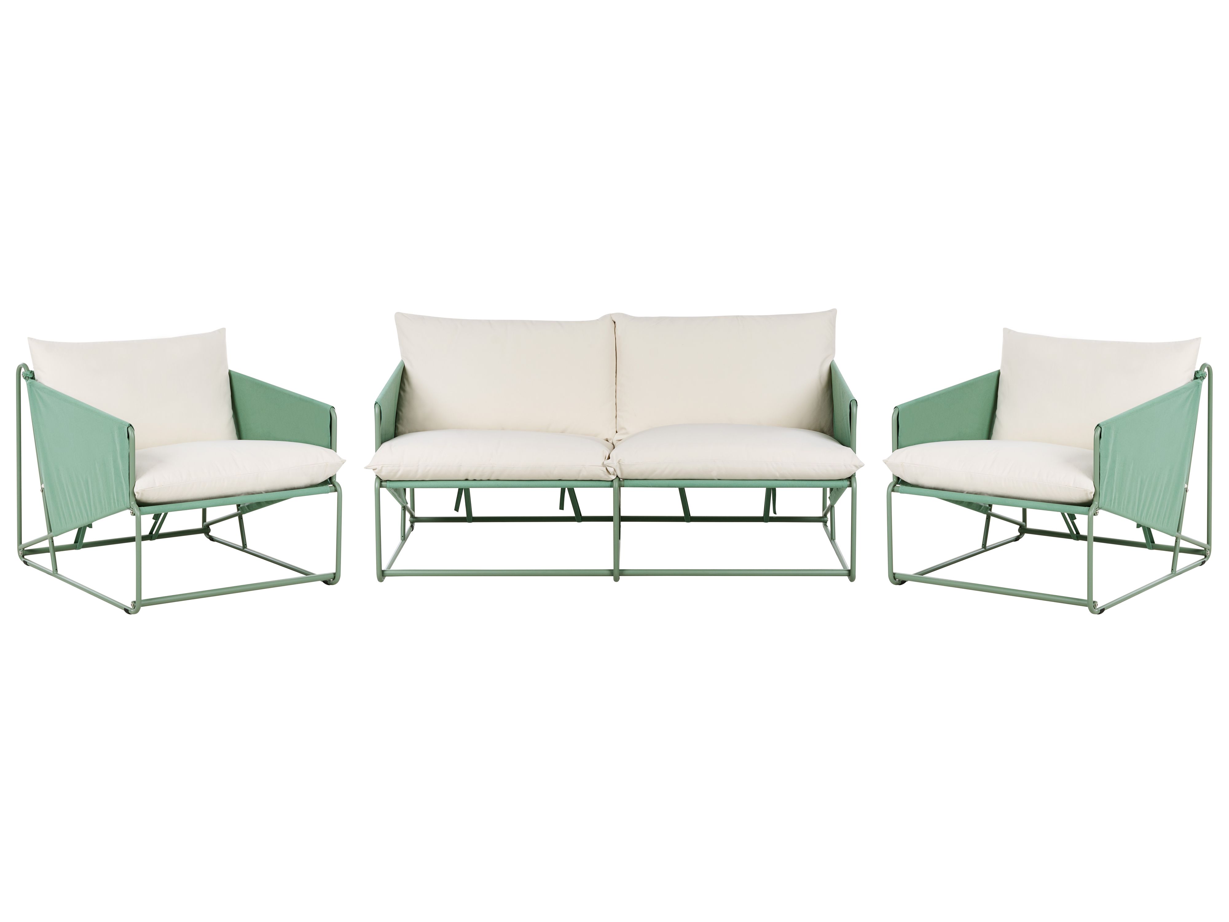 Garden Sofa Set 4 Seater PONTE Metal Green