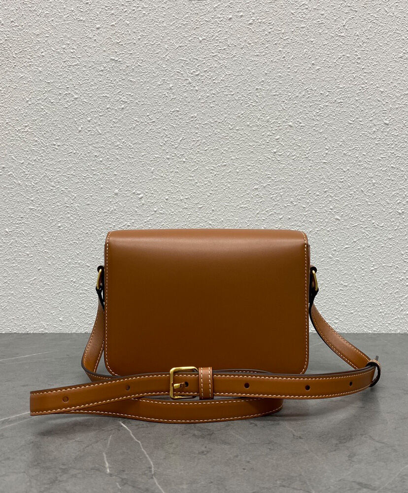 Celine Teen Triomphe Bag In Shiny Calfskin Coffee1:1High-quality replica