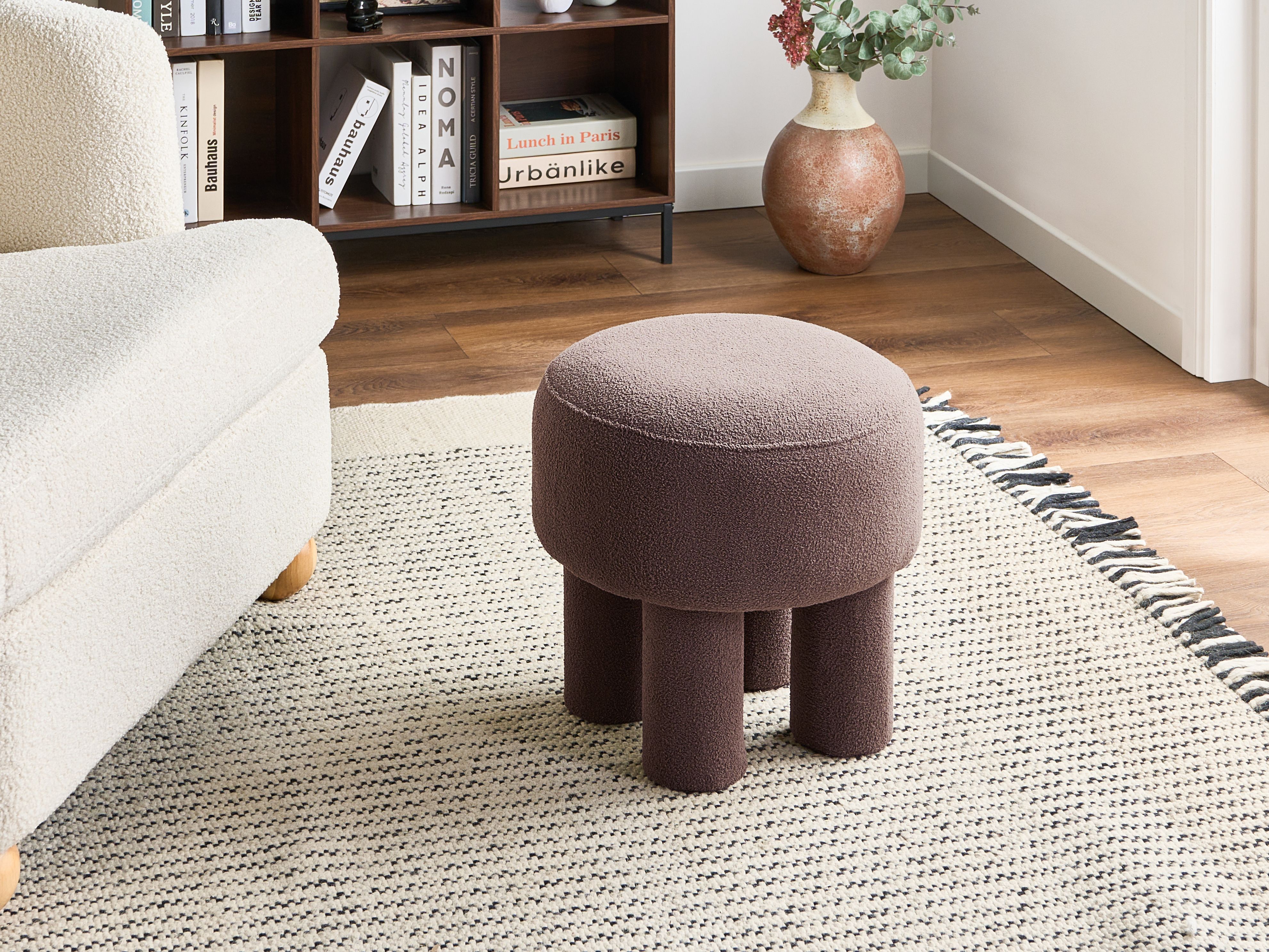 Footstool CANBY Boucle Brown