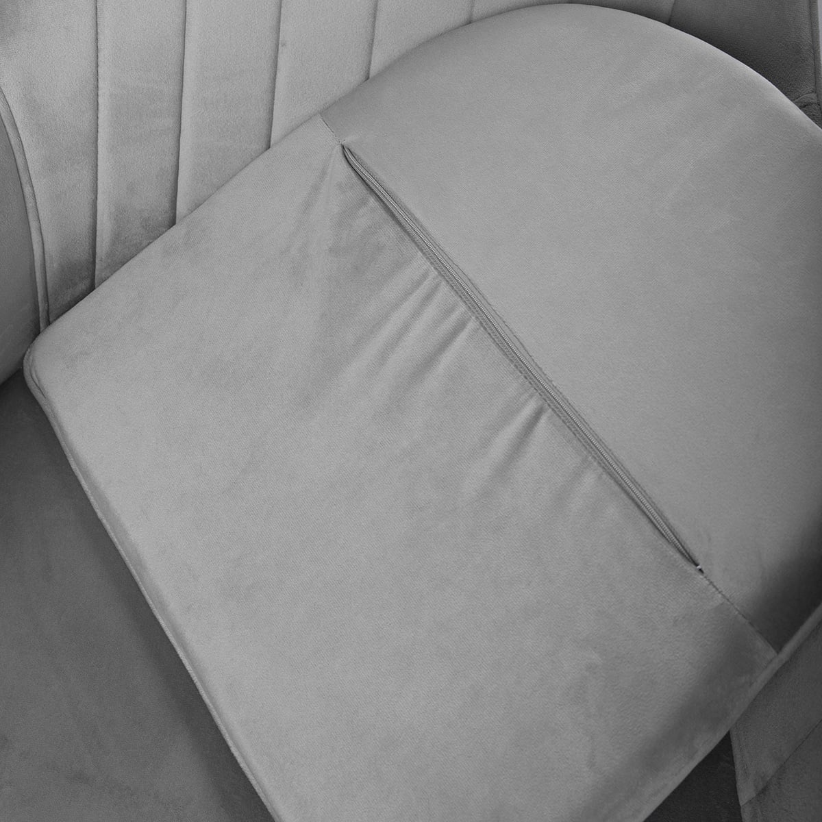 Fotel TEILL welurowy obrotowy szary 56x58x81-91 cm