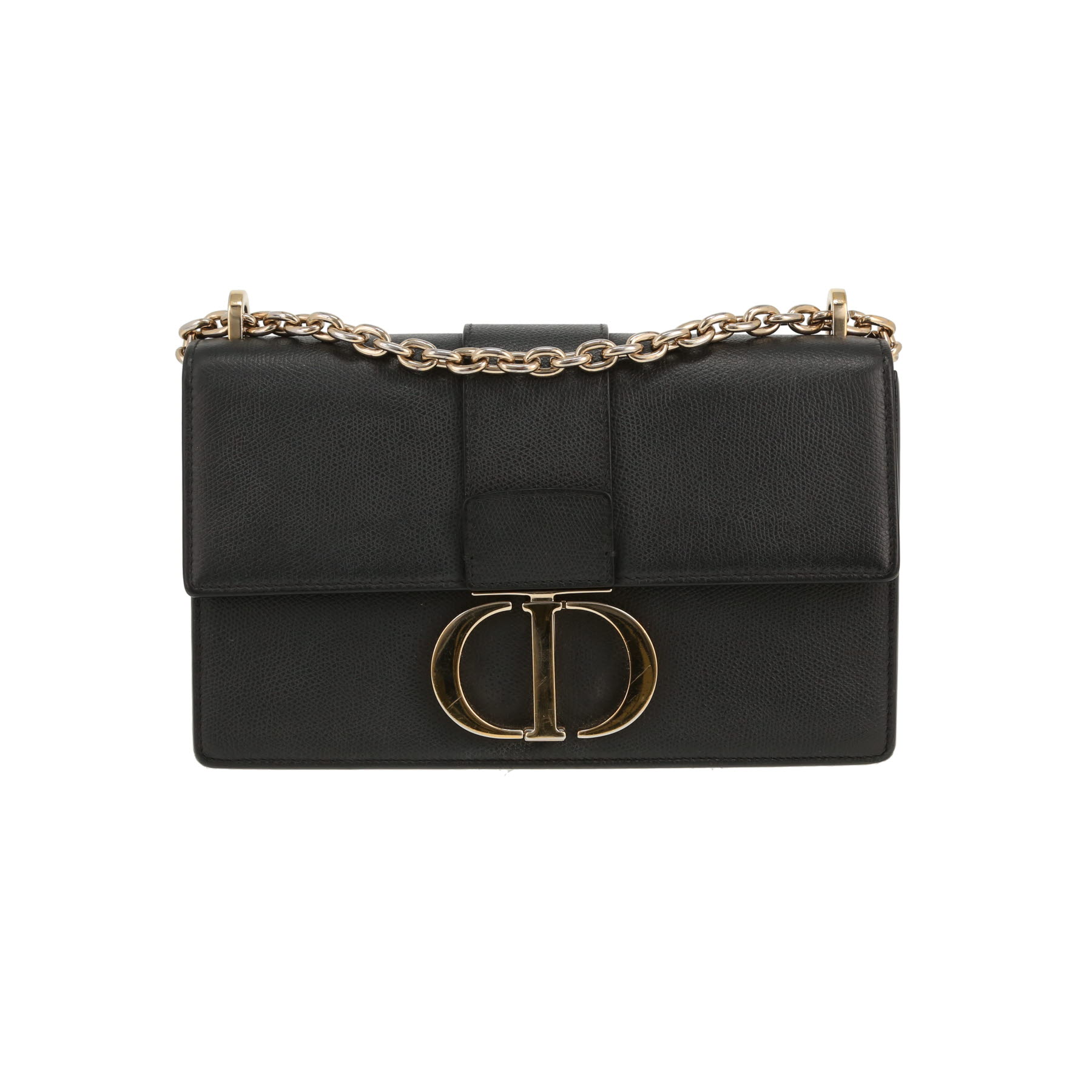 Dior 30 Montaigne shoulder bag in black grained leather1:1High-quality replica