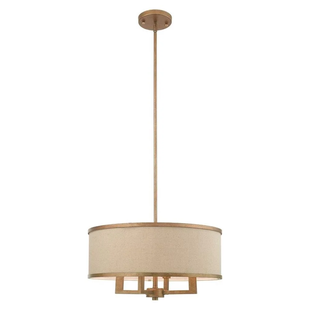 Livex Lighting Park Ridge Chandelier in Hand Painted Antique Gold Leaf
