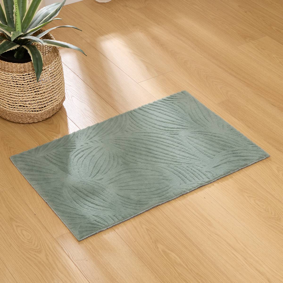 Faux Fur Rug "Onina" Khaki green, 90x60 cm