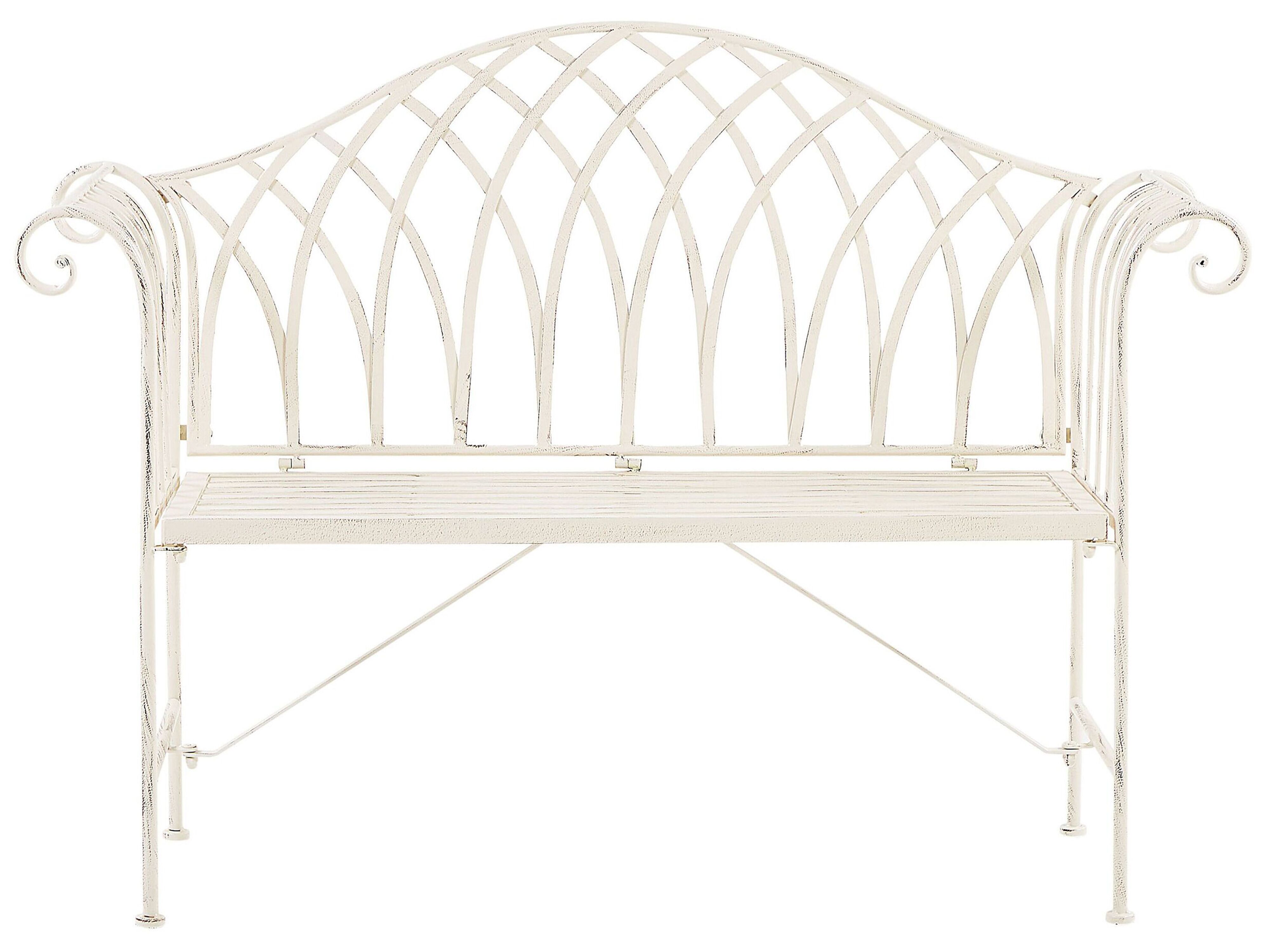 Garden Bench MILAZZO 130 cm Metal White
