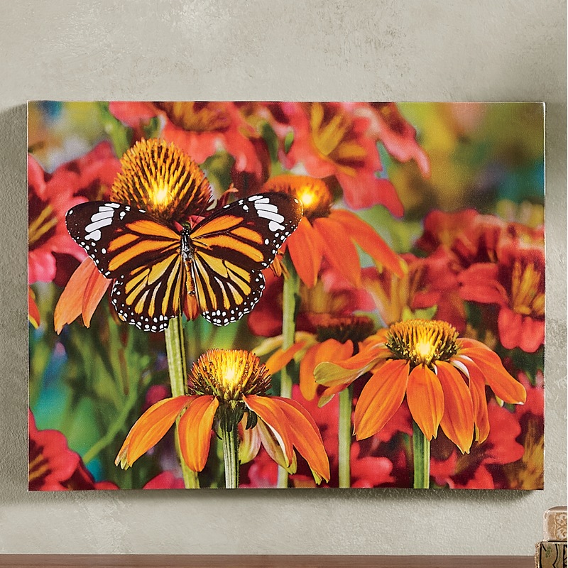 Lit Monarch Butterfly Wall Art - MIDNIGHT VELVET CATALOG