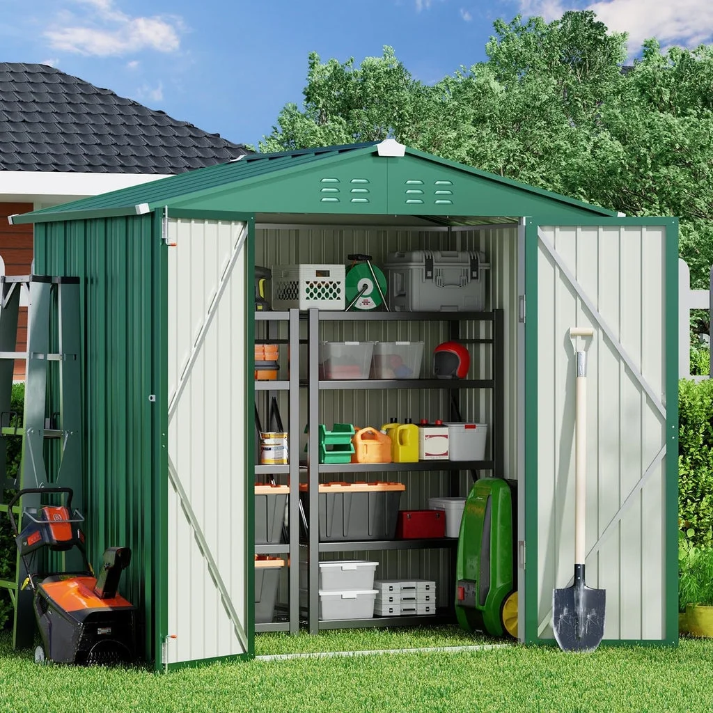 6' x 4' Outdoor Storage Shed on Sale, Aiho Shed & Outdoor Storage Clearance, Metal Storage Shed for Outside, Backyard, Garden & Patio - Dark Gray - Image 12